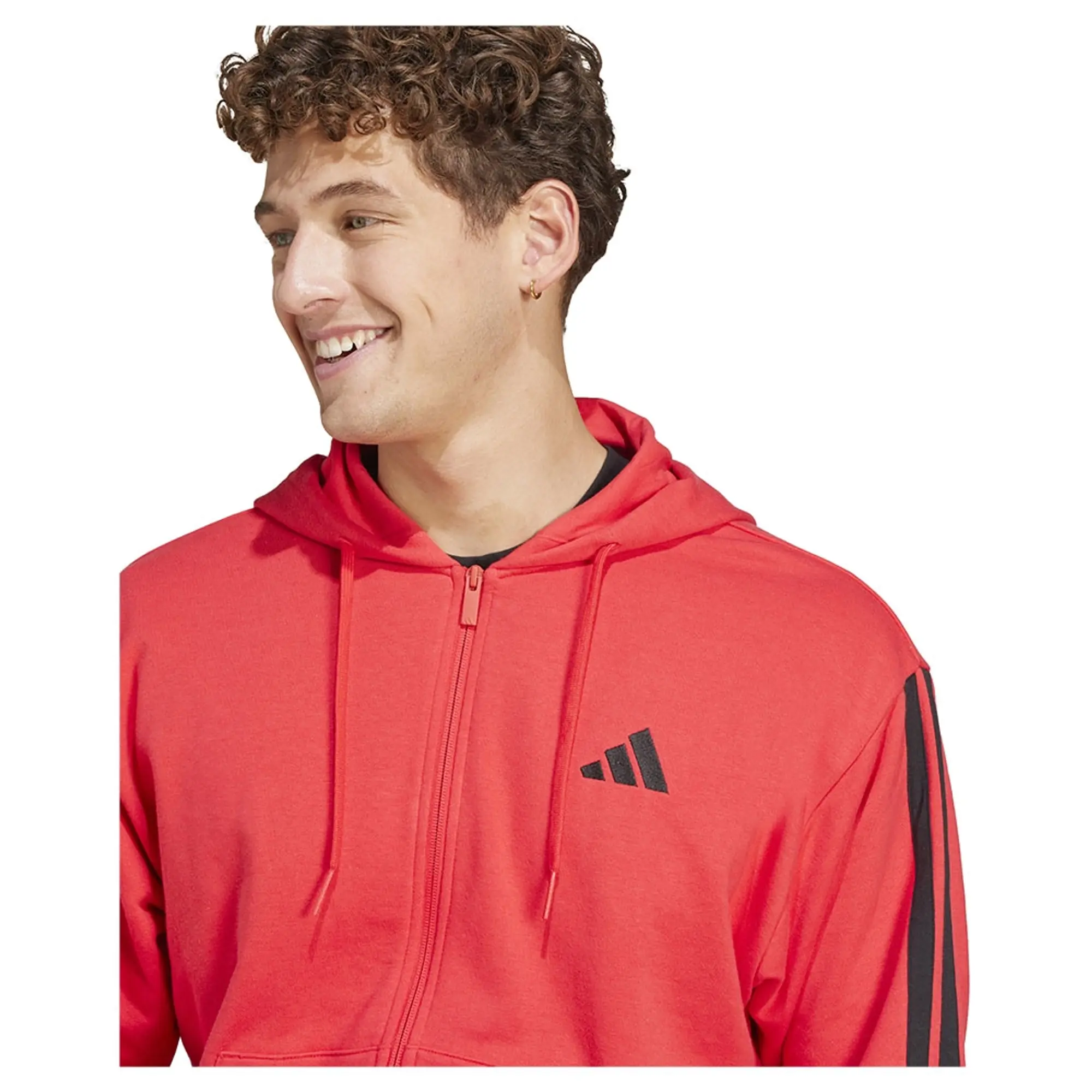 Adidas Essentials 3 Stripes French Terry Full Zip Sweatshirt