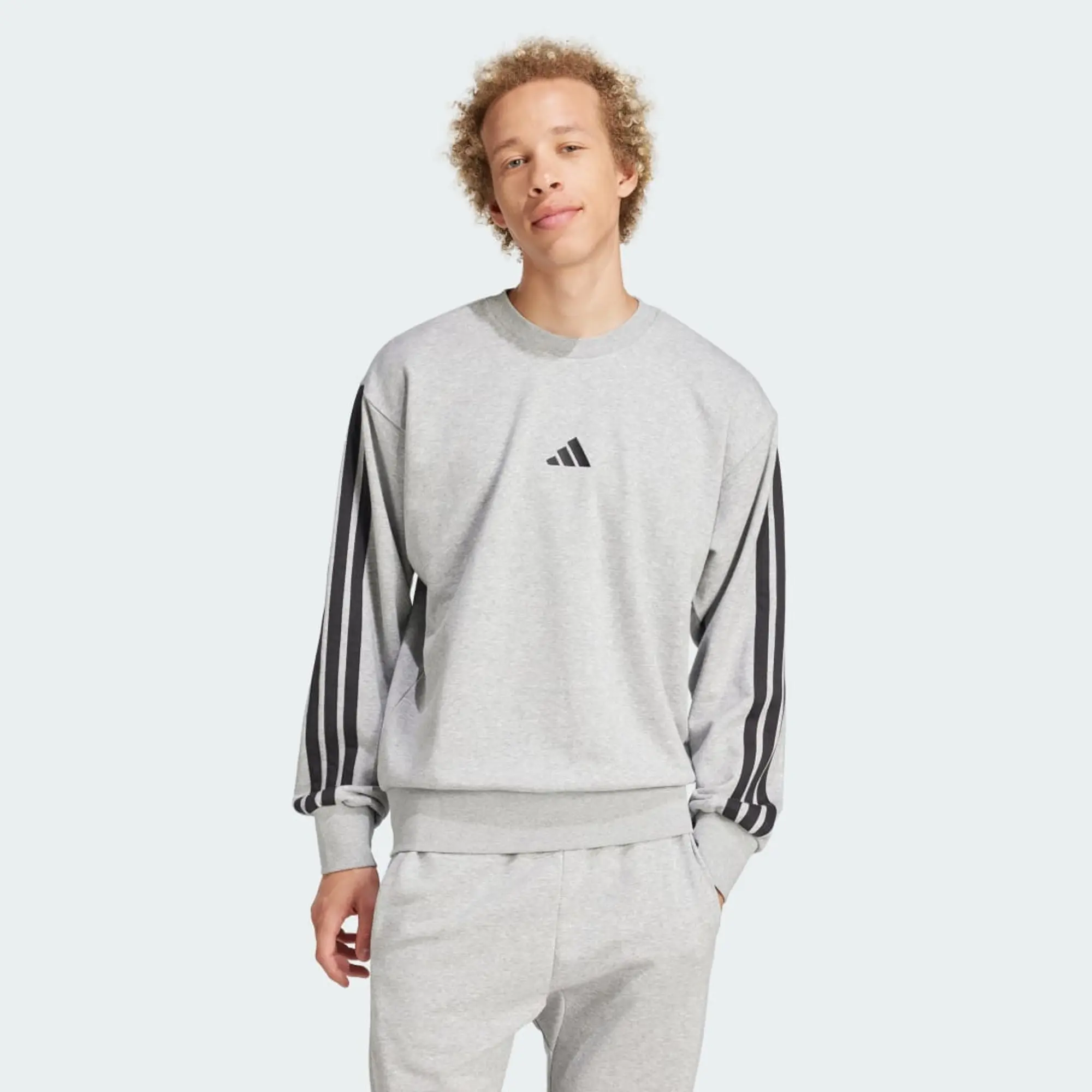 adidas Men Essentials 3 Stripes French Terry Sweatshirt