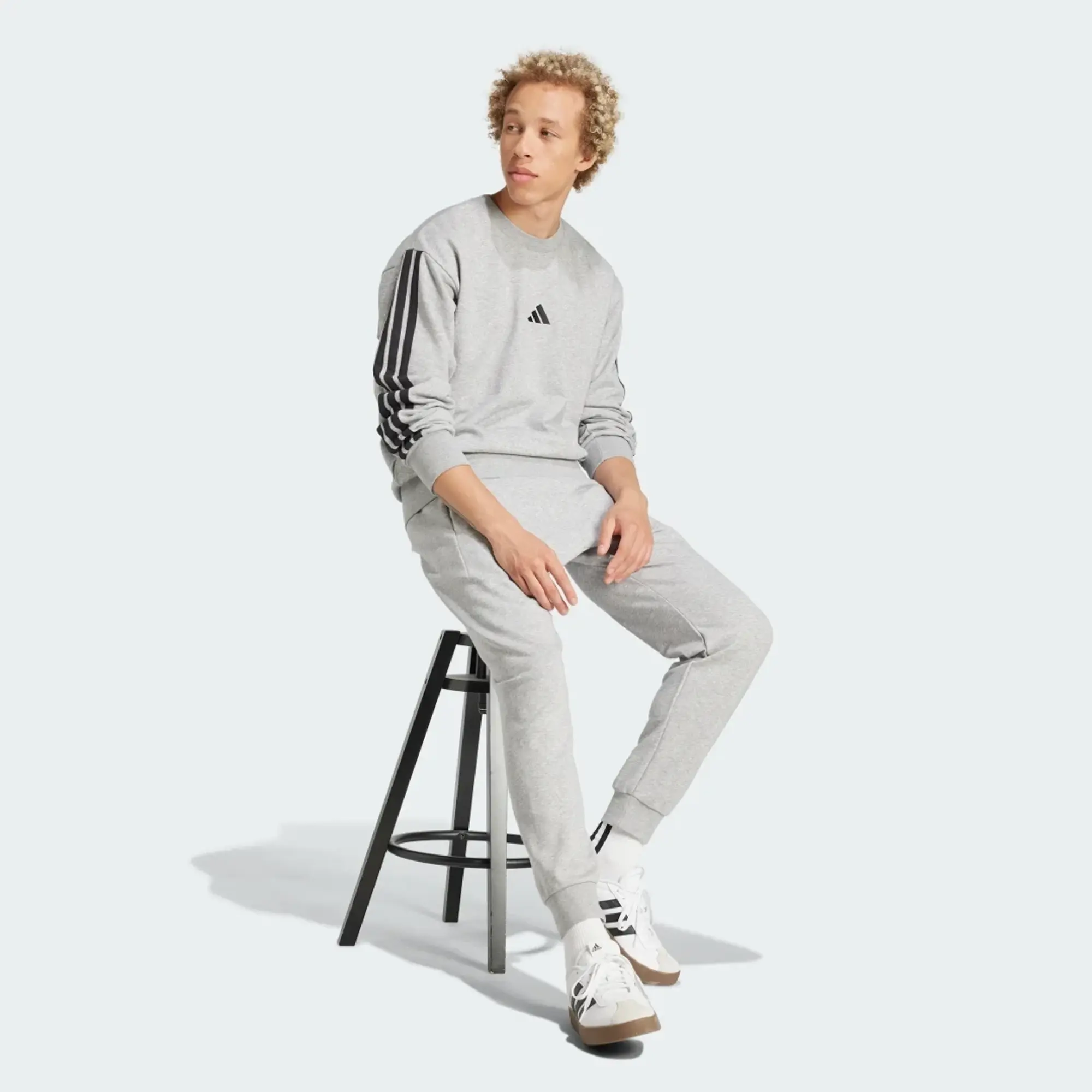 adidas Men Essentials 3 Stripes French Terry Sweatshirt