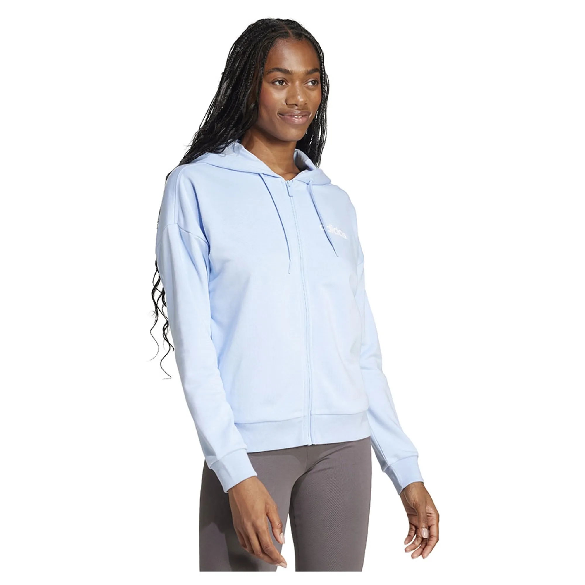 Adidas Essentials Linear French Terry Full Zip Sweatshirt | JC8278