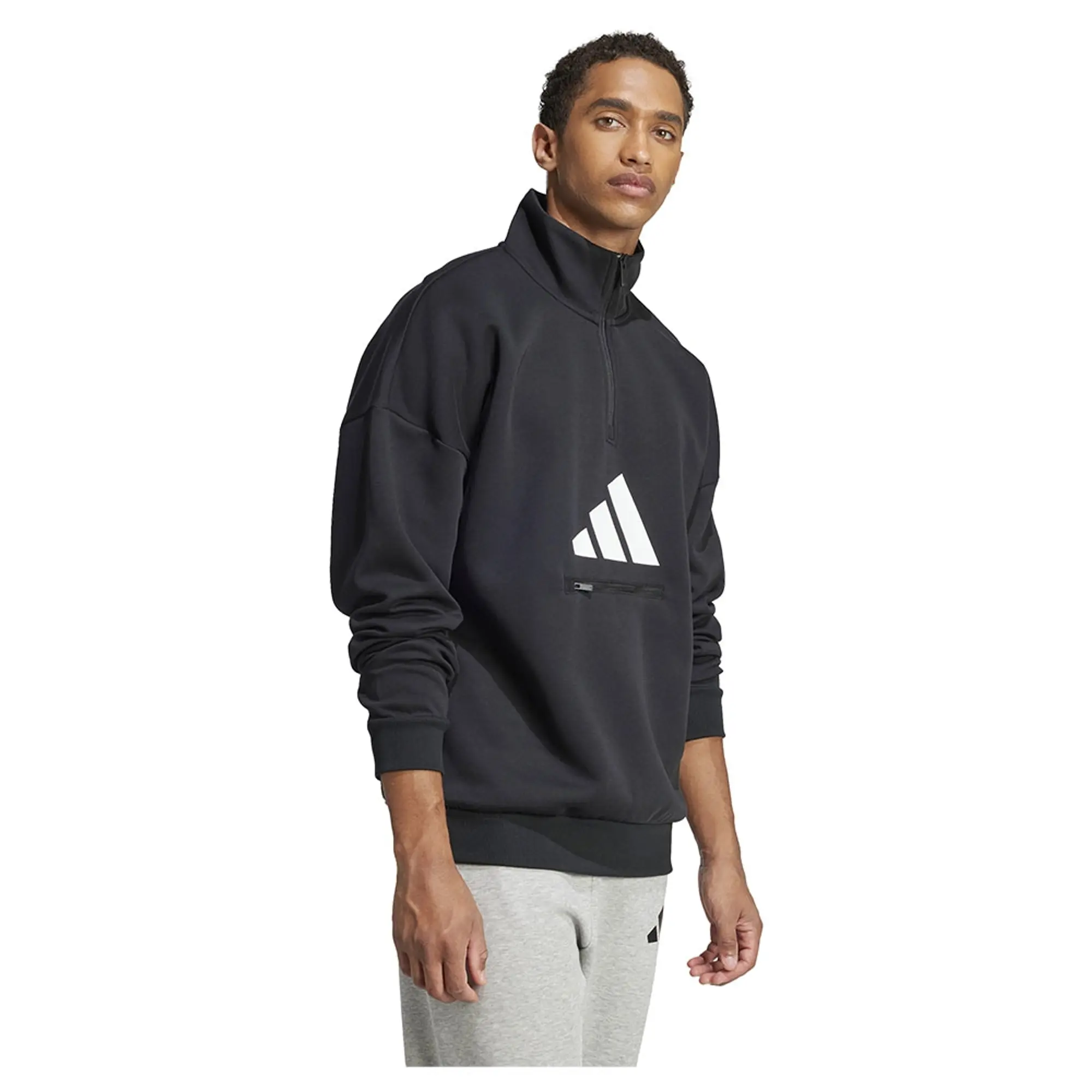 Adidas Future Icons 3 Bar Logo Half Zip Sweatshirt