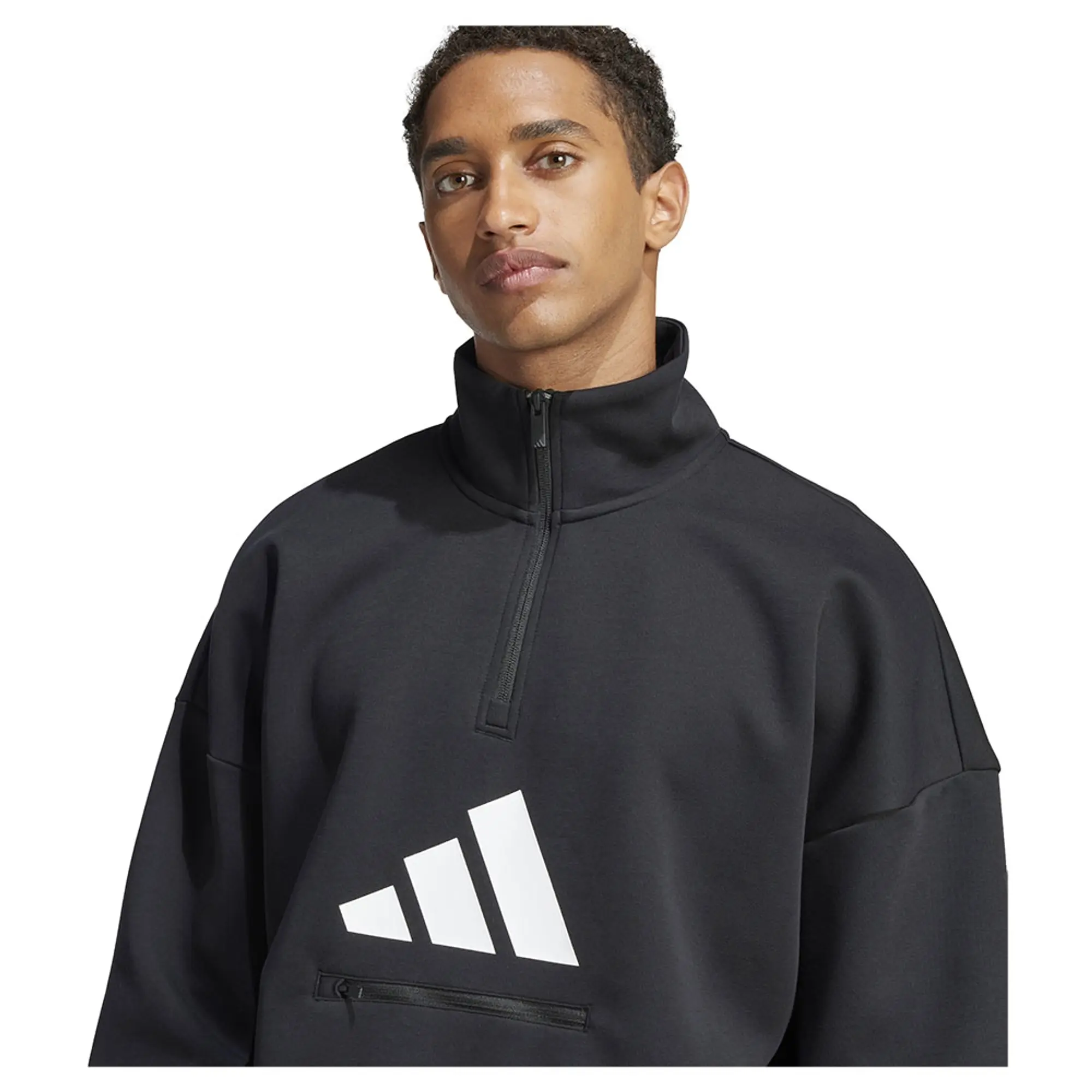 Adidas Future Icons 3 Bar Logo Half Zip Sweatshirt