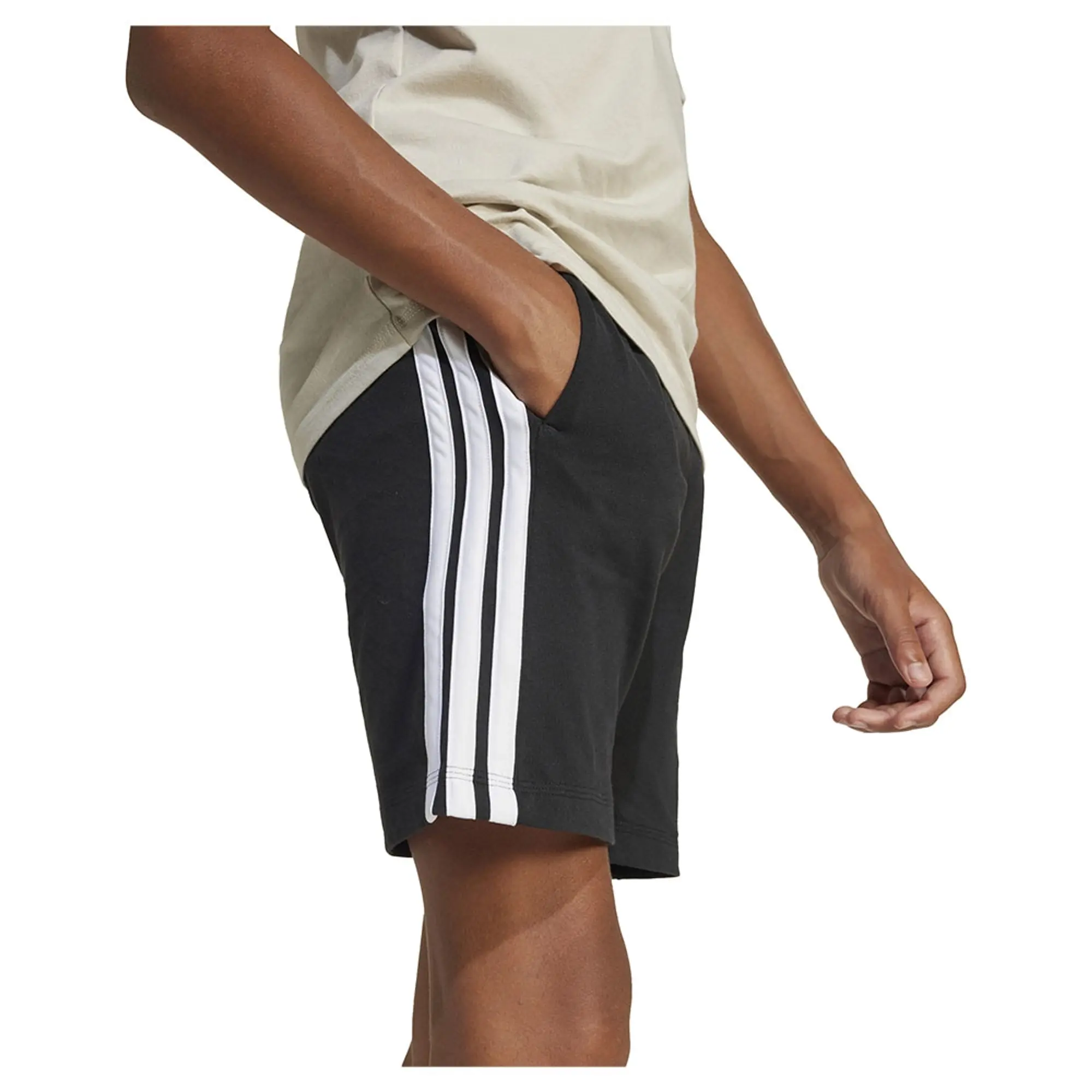 adidas Kids' 3 Bar Shorts, Black/White