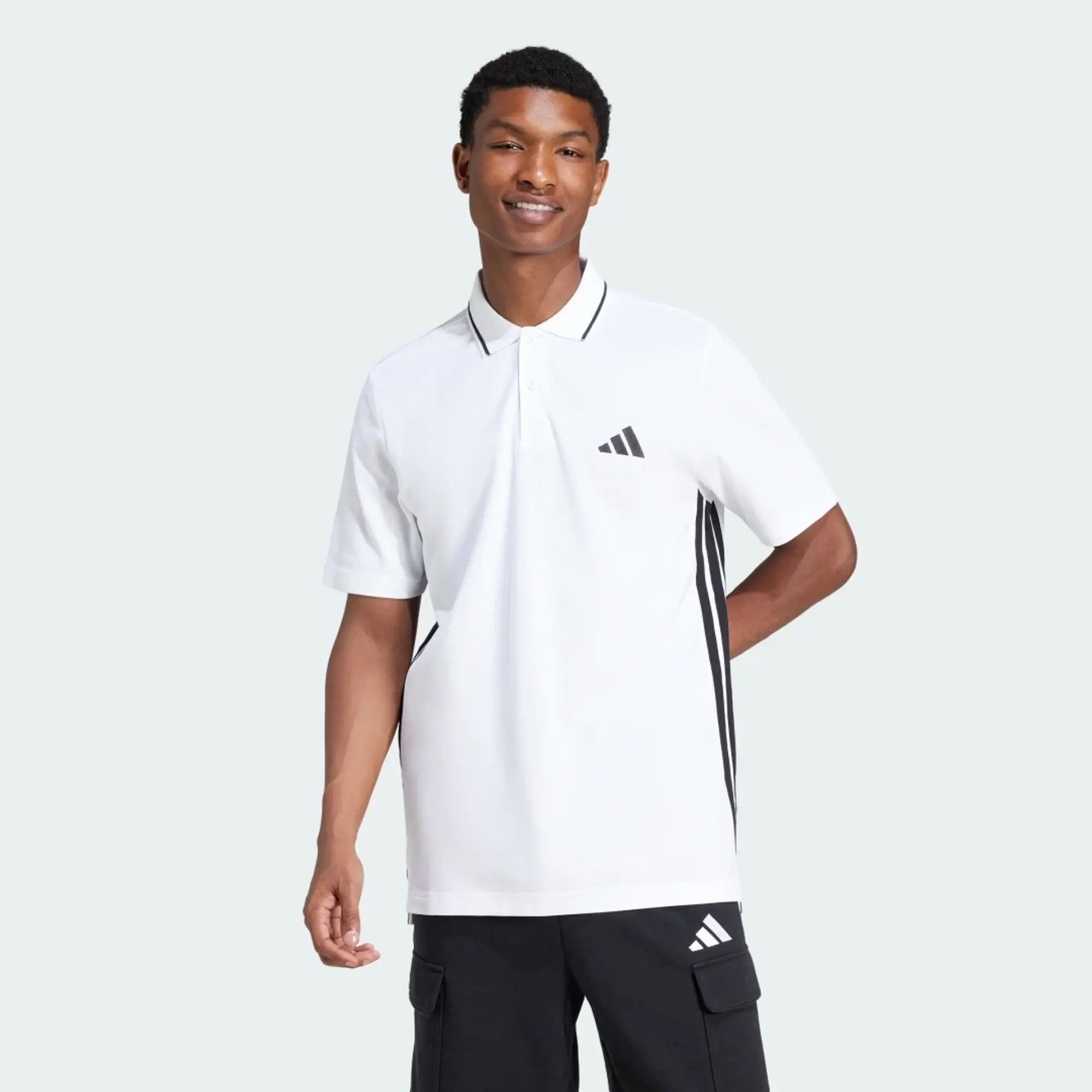 adidas Men Essentials 3 Stripes Piqué Polo Shirt