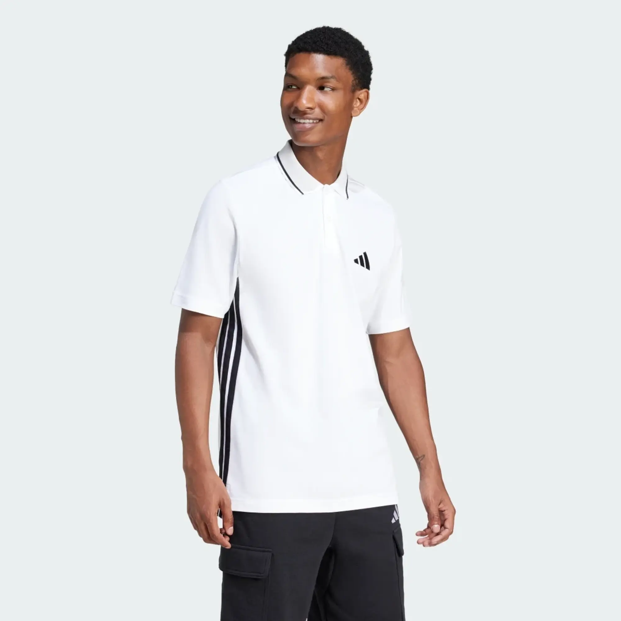 adidas Men Essentials 3 Stripes Piqué Polo Shirt