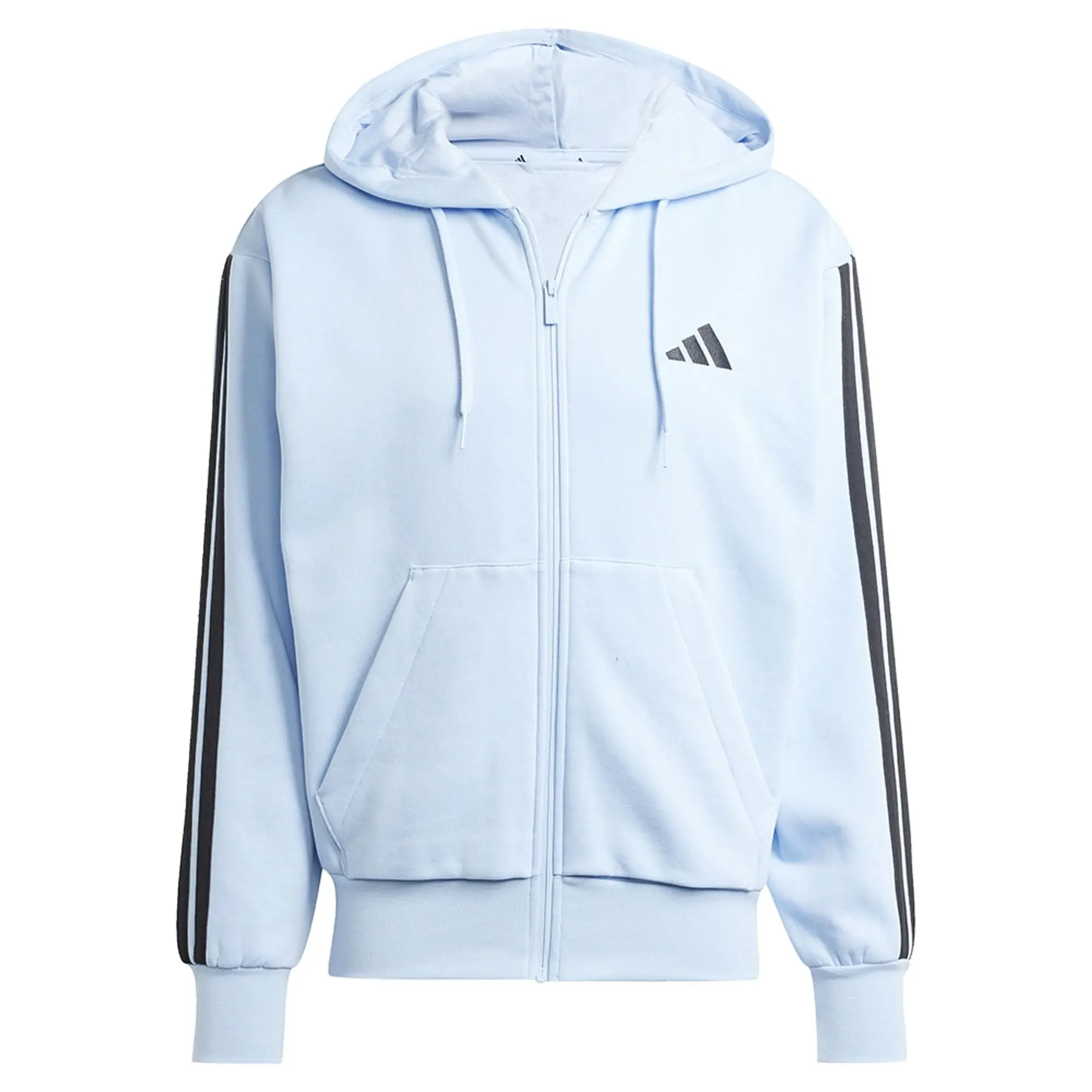 Adidas Essentials 3 Stripes Fleece Full Zip Sweatshirt
