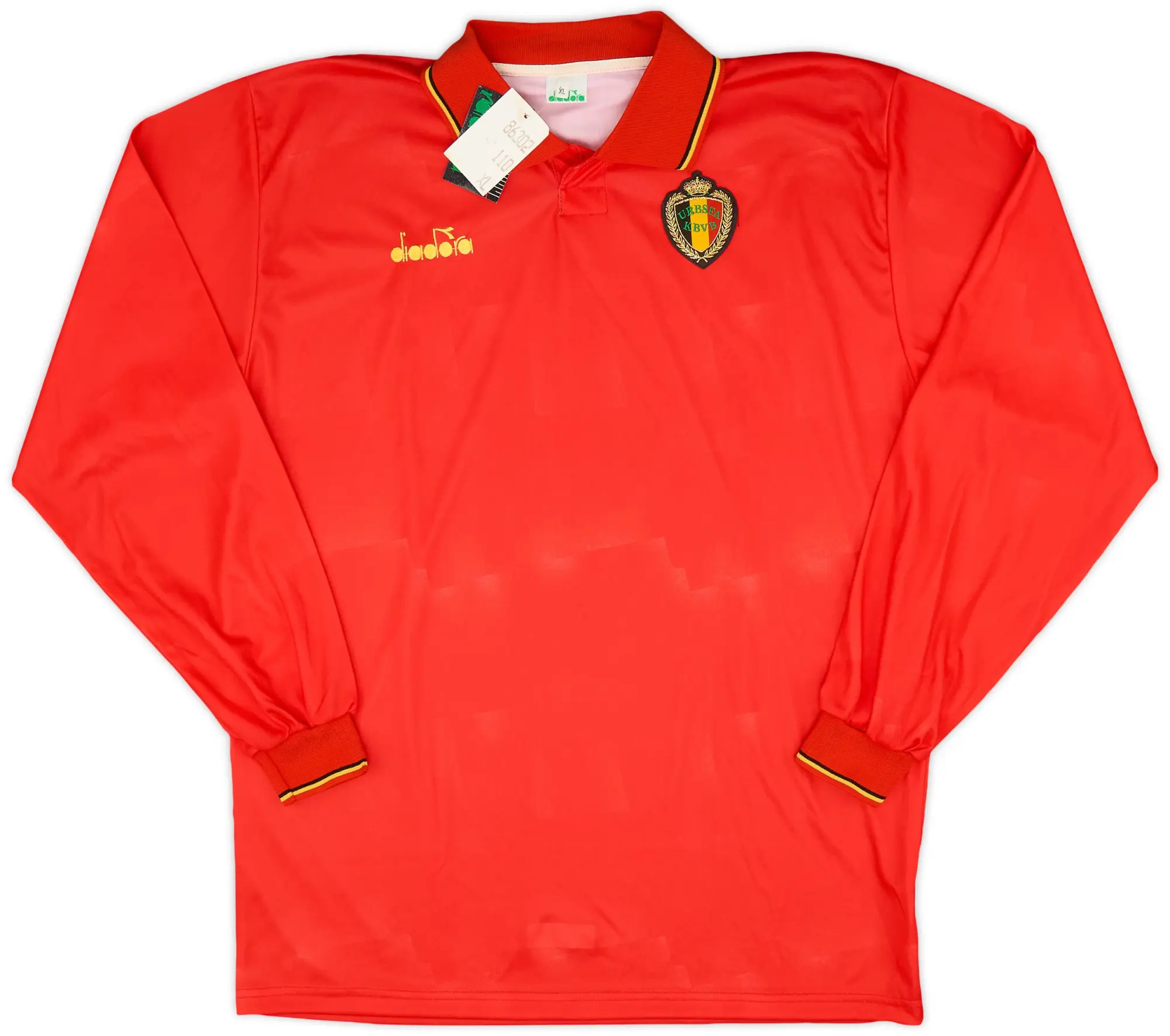 Diadora 1992-94 Belgium Home L/S Shirt (XL)