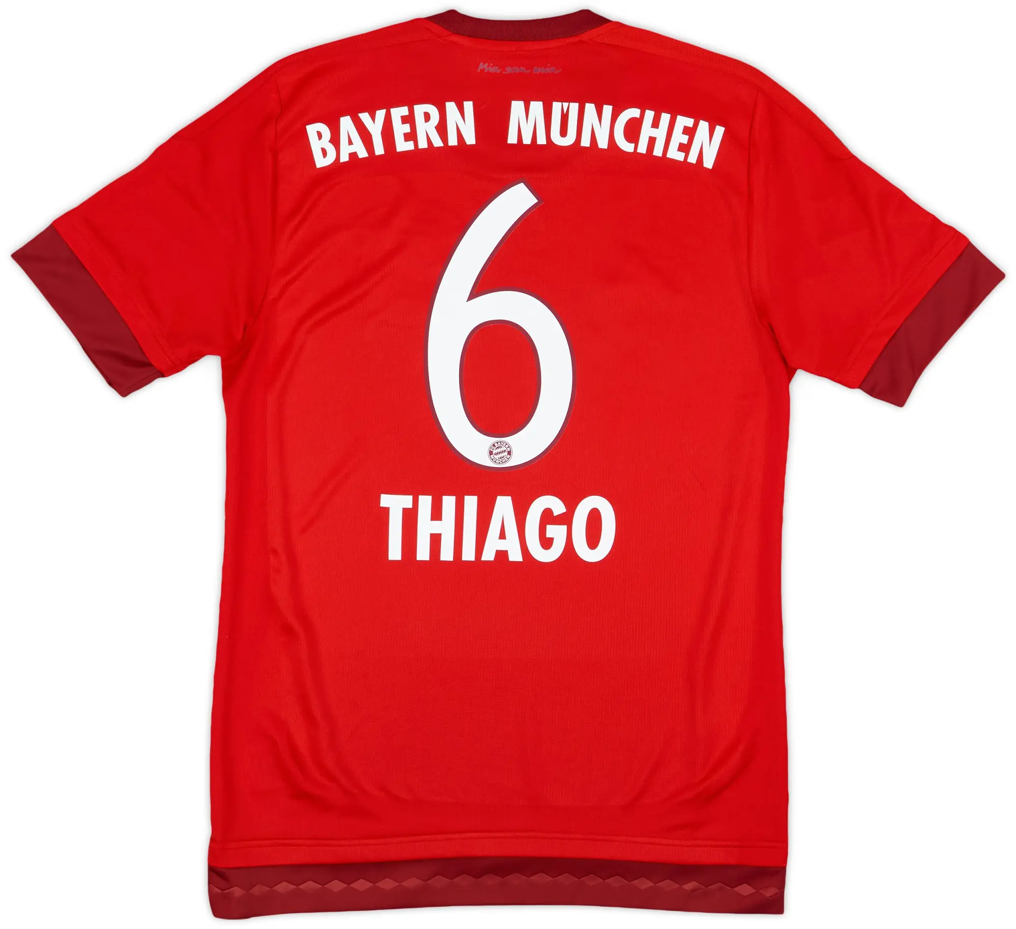 adidas 2015-16 Bayern Munich Home Shirt Thiago #6 - 9/10 - (S)