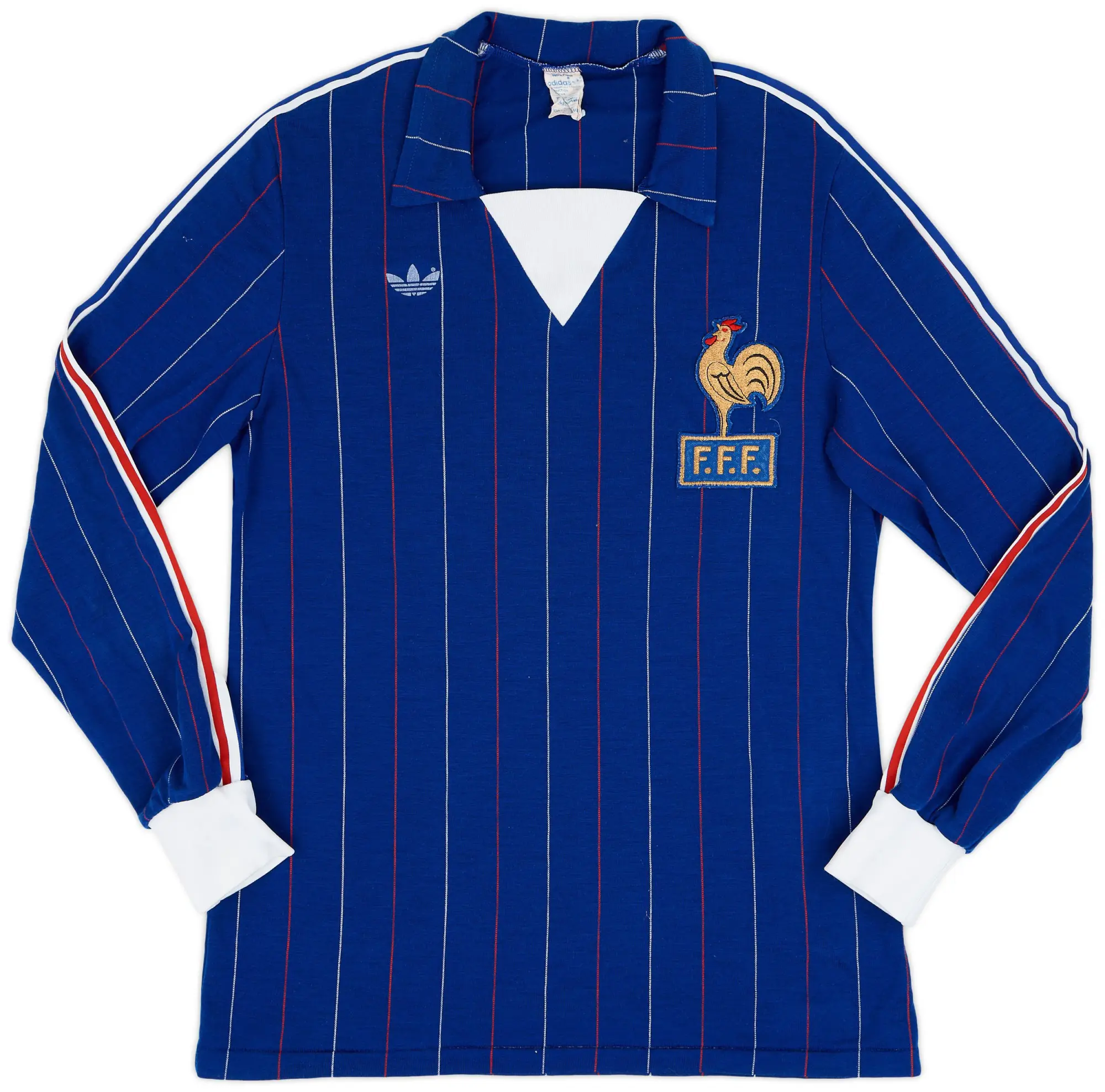 adidas 1980-82 France Home L/S Shirt - 8/10 - (S)