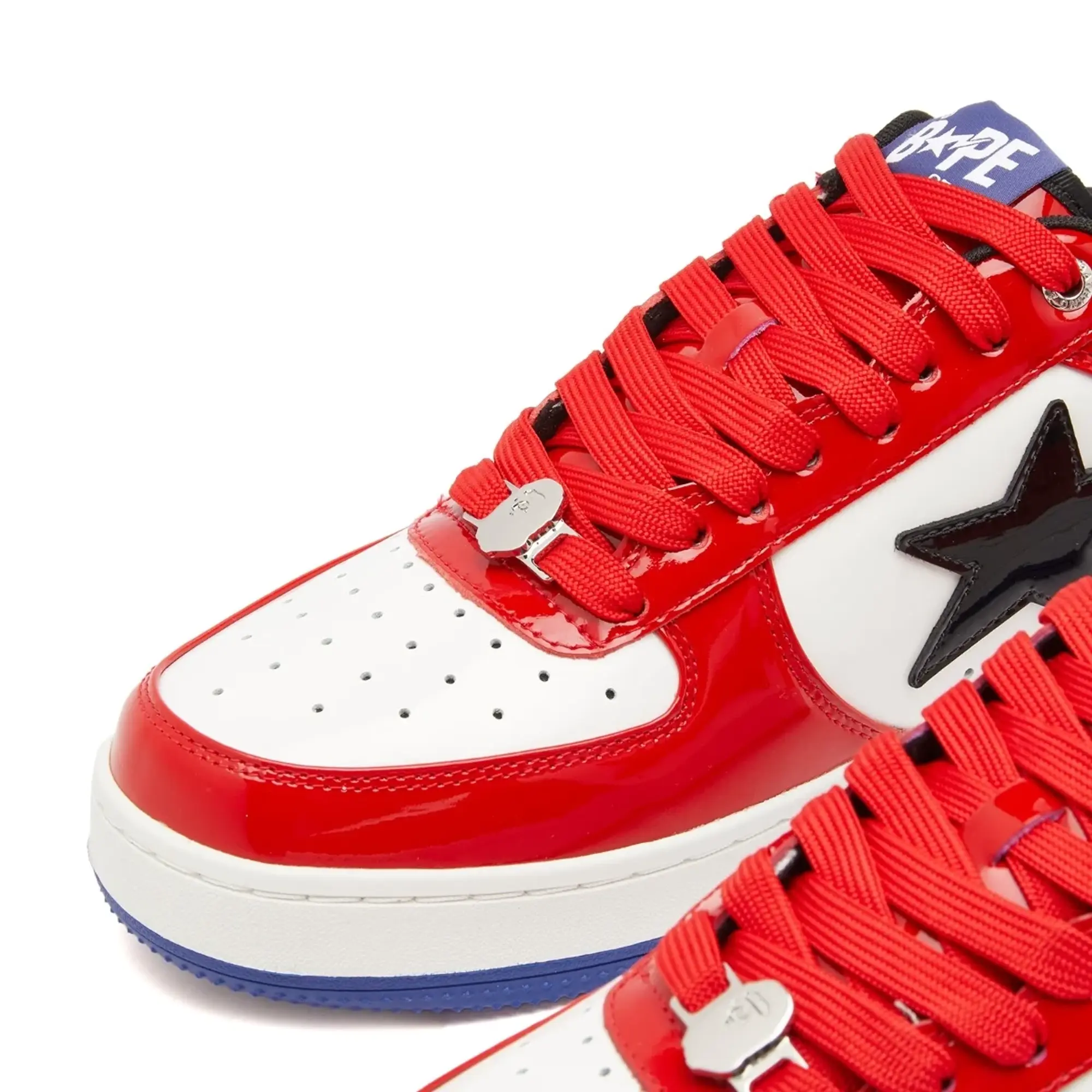 A Bathing Ape Men's Patent Leather Bape Sta Sneaker Red/White/Black