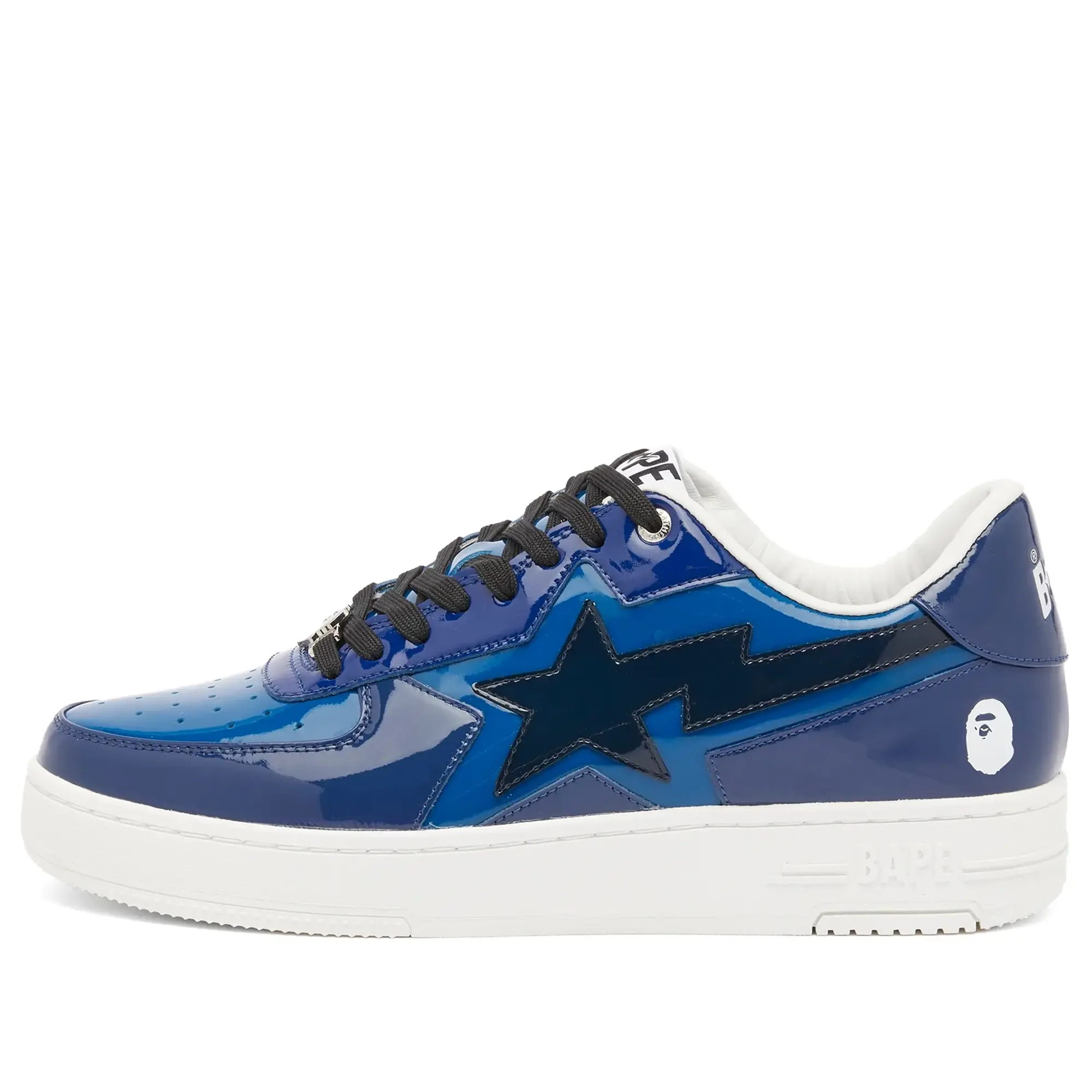 A Bathing Ape Men's Patent Bape Sta Icon Sneaker Navy