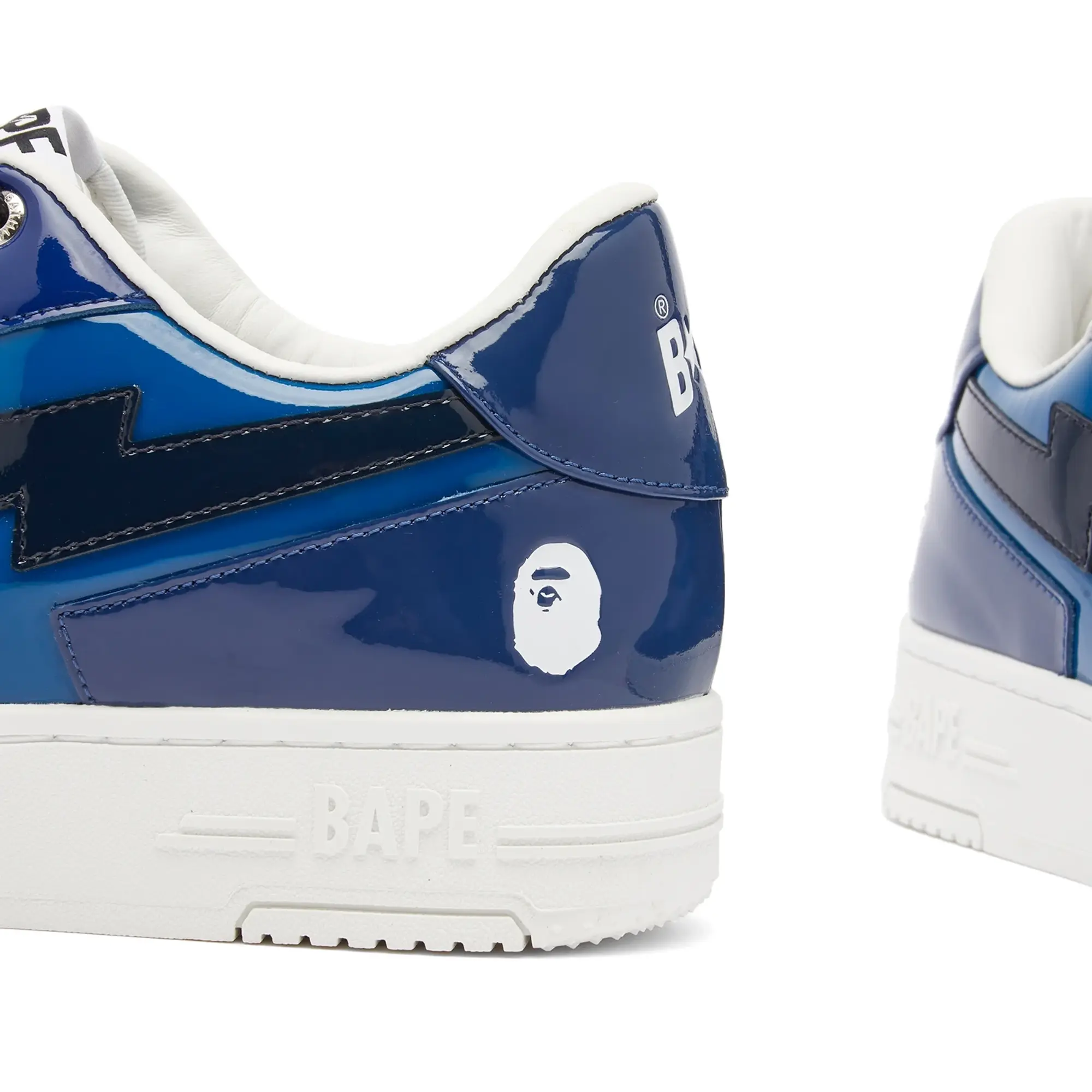A Bathing Ape Men's Patent Bape Sta Icon Sneaker Navy