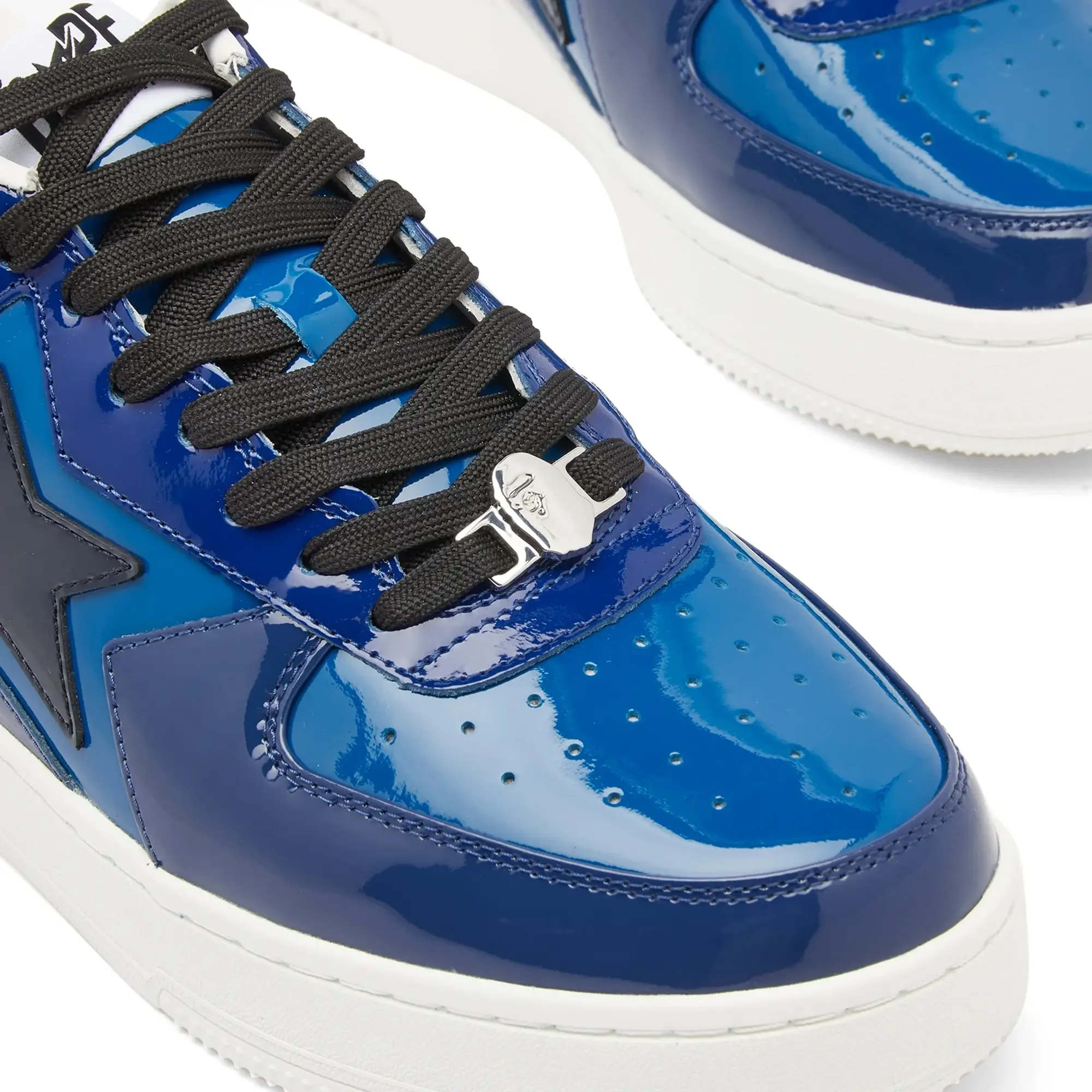 A Bathing Ape Men's Patent Bape Sta Icon Sneaker Navy