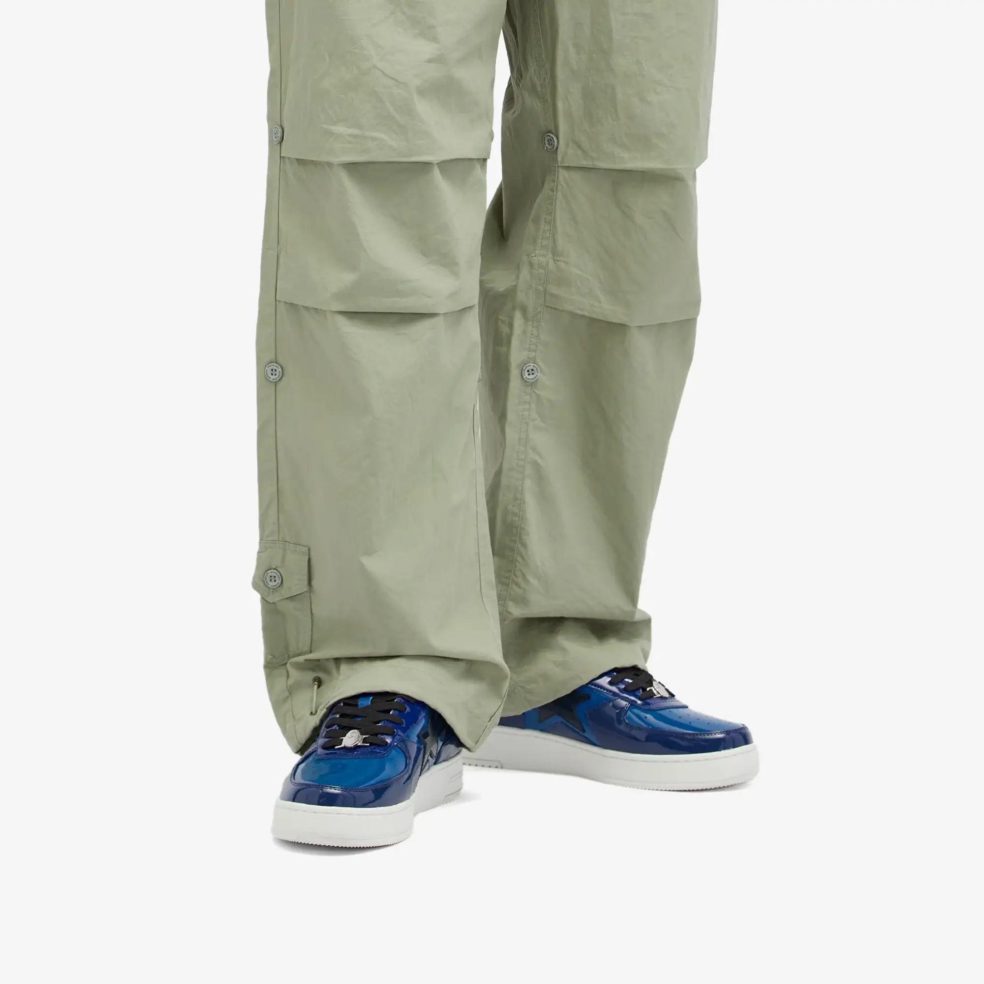 A Bathing Ape Men's Patent Bape Sta Icon Sneaker Navy