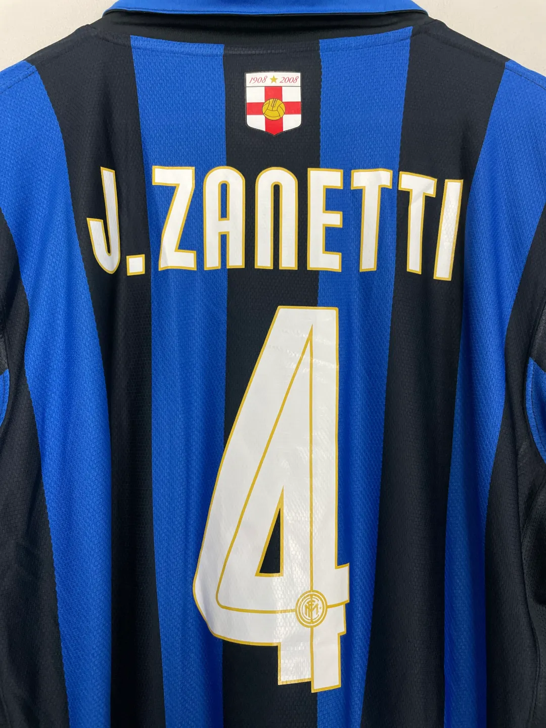 2007/08 INTER MILAN J.ZANETTI #4 L/S *CENTENARY* HOME SHIRT (L
