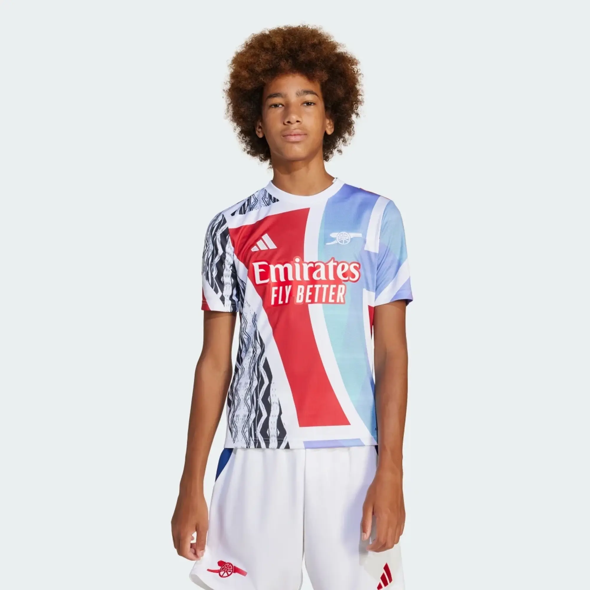 adidas Arsenal Training T-Shirt Pre Match - Better Scarlet/White/Black/Clear Aqua Kids - ['Red']