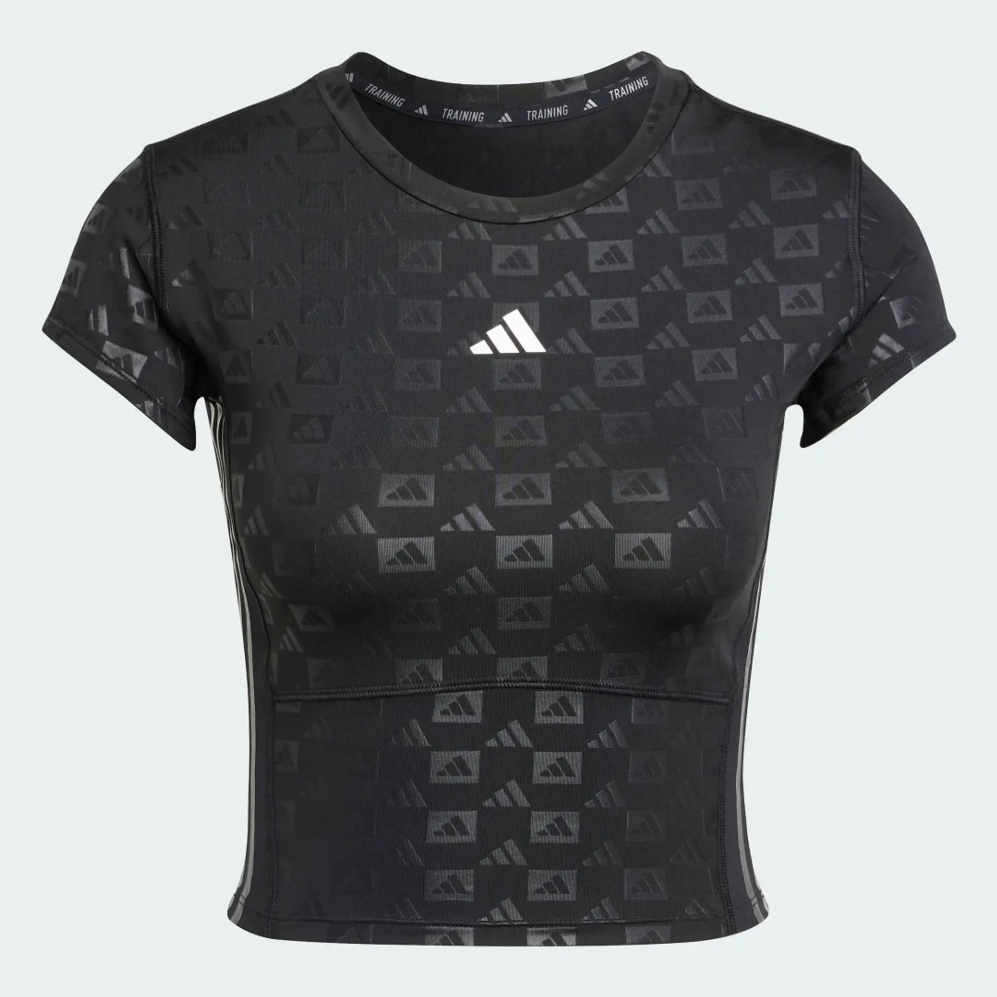 adidas  Hyperglam Training Emboss T-Shirt  women's T shirt in Black