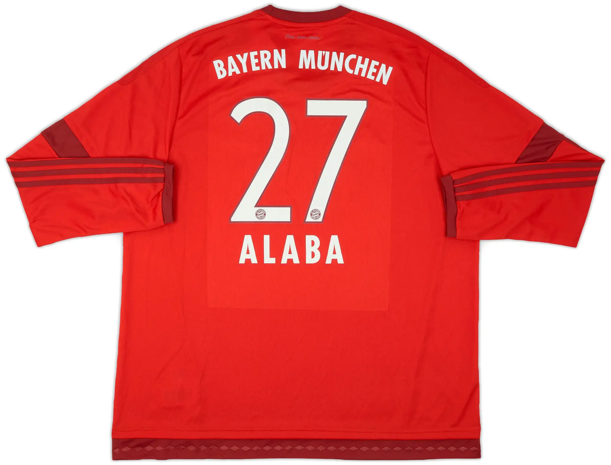 adidas 2015-16 Bayern Munich Home L/S Shirt Alaba #27 (XXL)