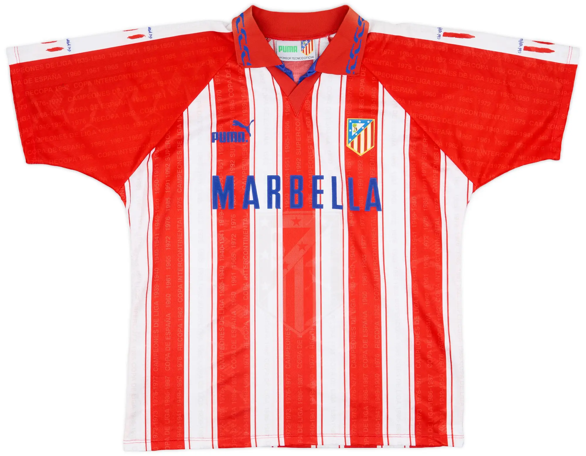 Puma 1995-96 Atletico Madrid Home Shirt - 9/10 - (XL)