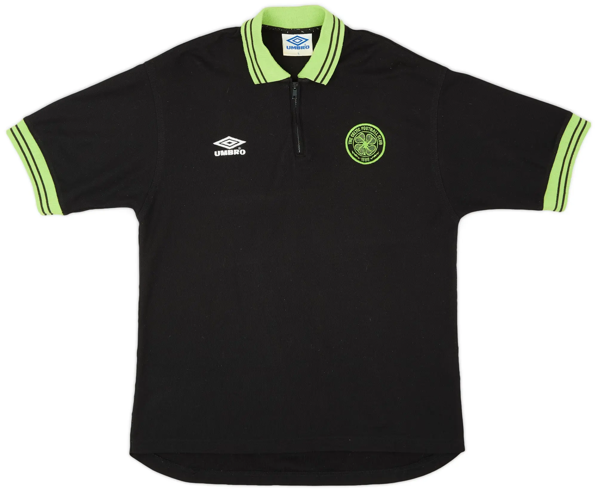 1997-98 Celtic Umbro 1/4 Zip Polo Shirt - 8/10 - (L)