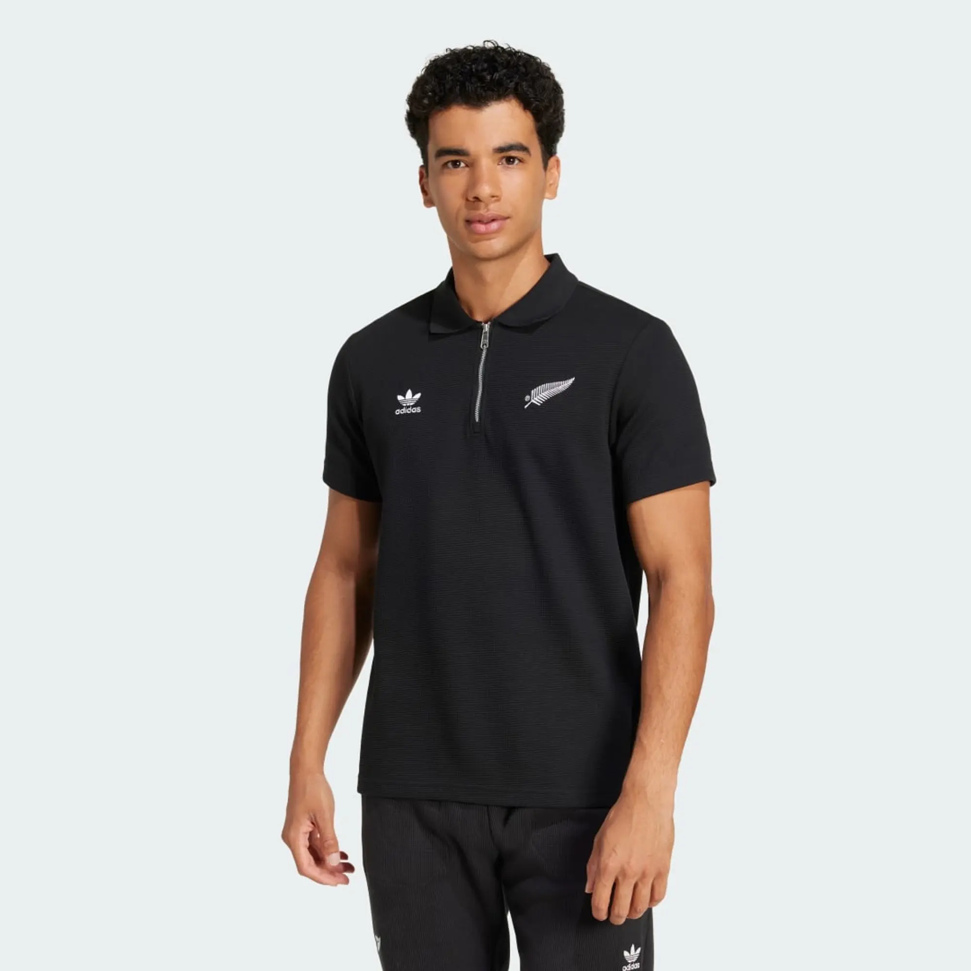 adidas All Blacks Essentials Waffle Polo Shirt