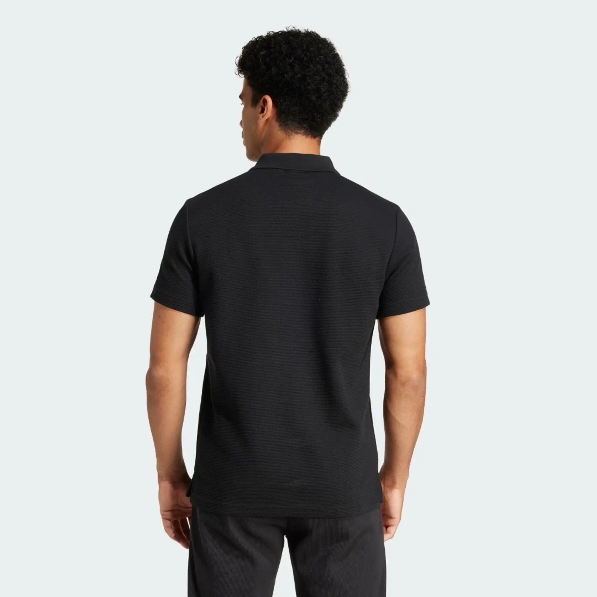 adidas All Blacks Essentials Waffle Polo Shirt
