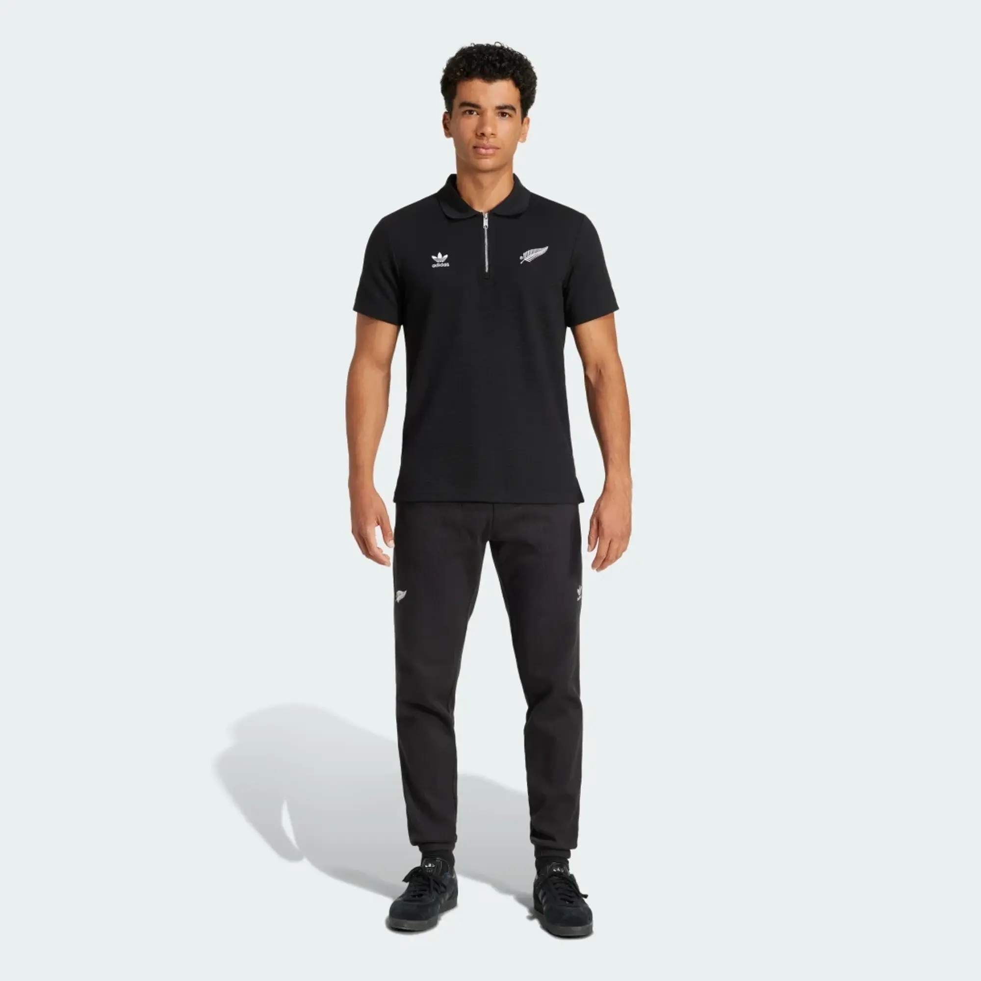 adidas All Blacks Essentials Waffle Polo Shirt