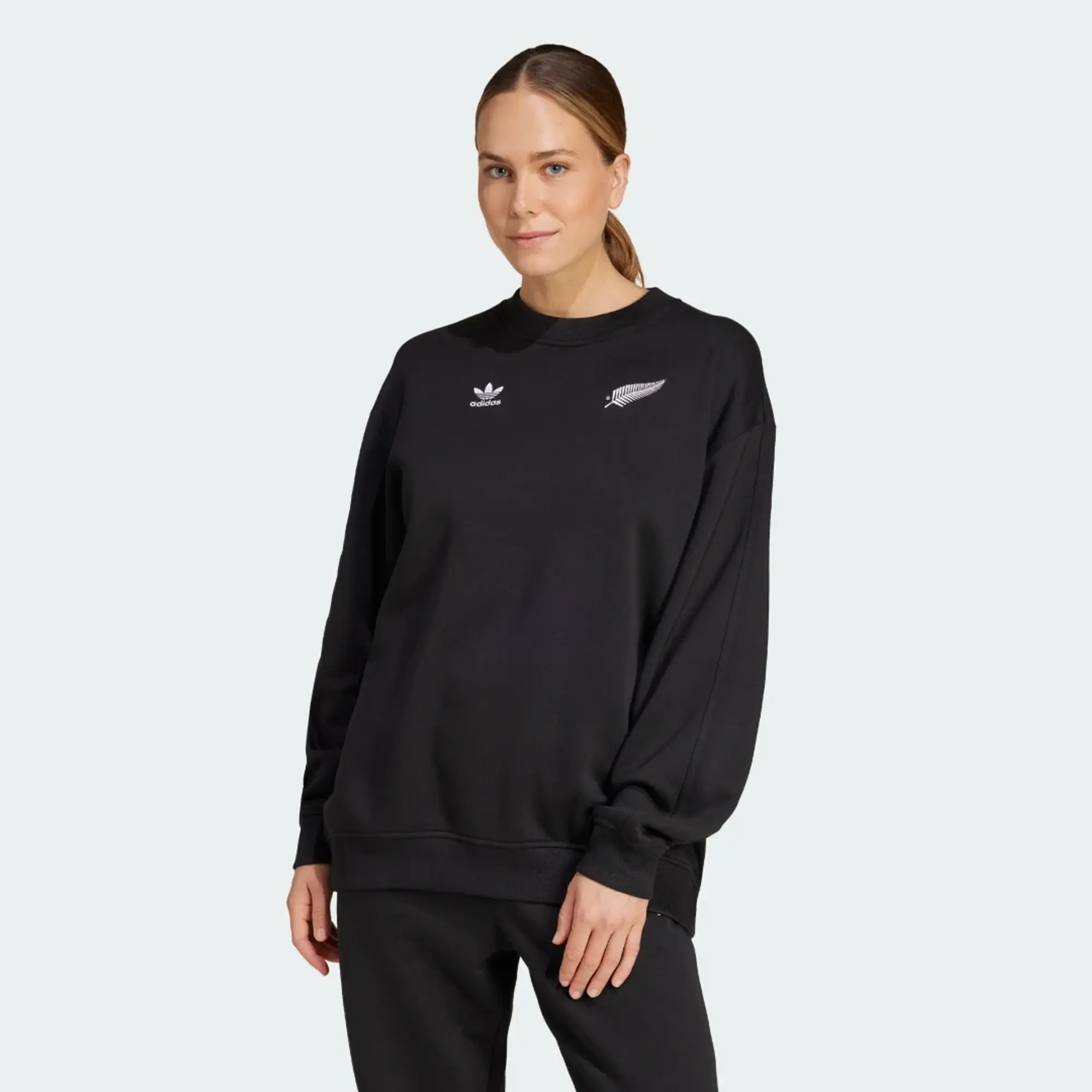 adidas All Blacks Essentials Long Sleeve Crew Sweatshirt