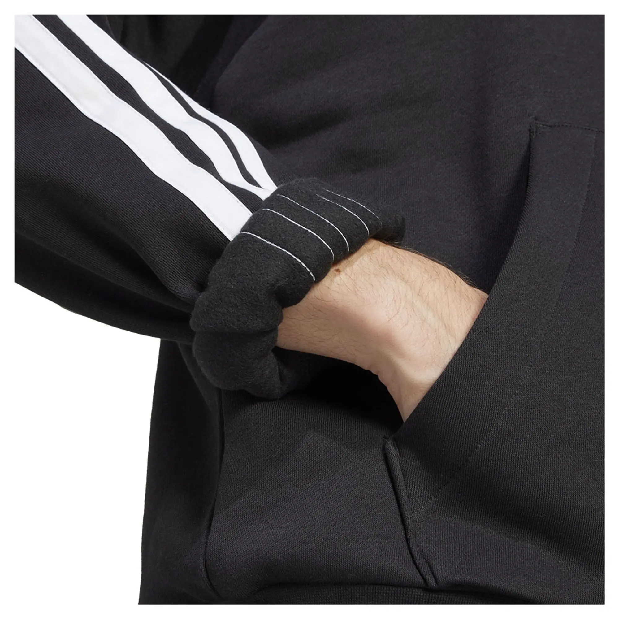 Adidas Essentials 3 Stripes Fleece Hoodie