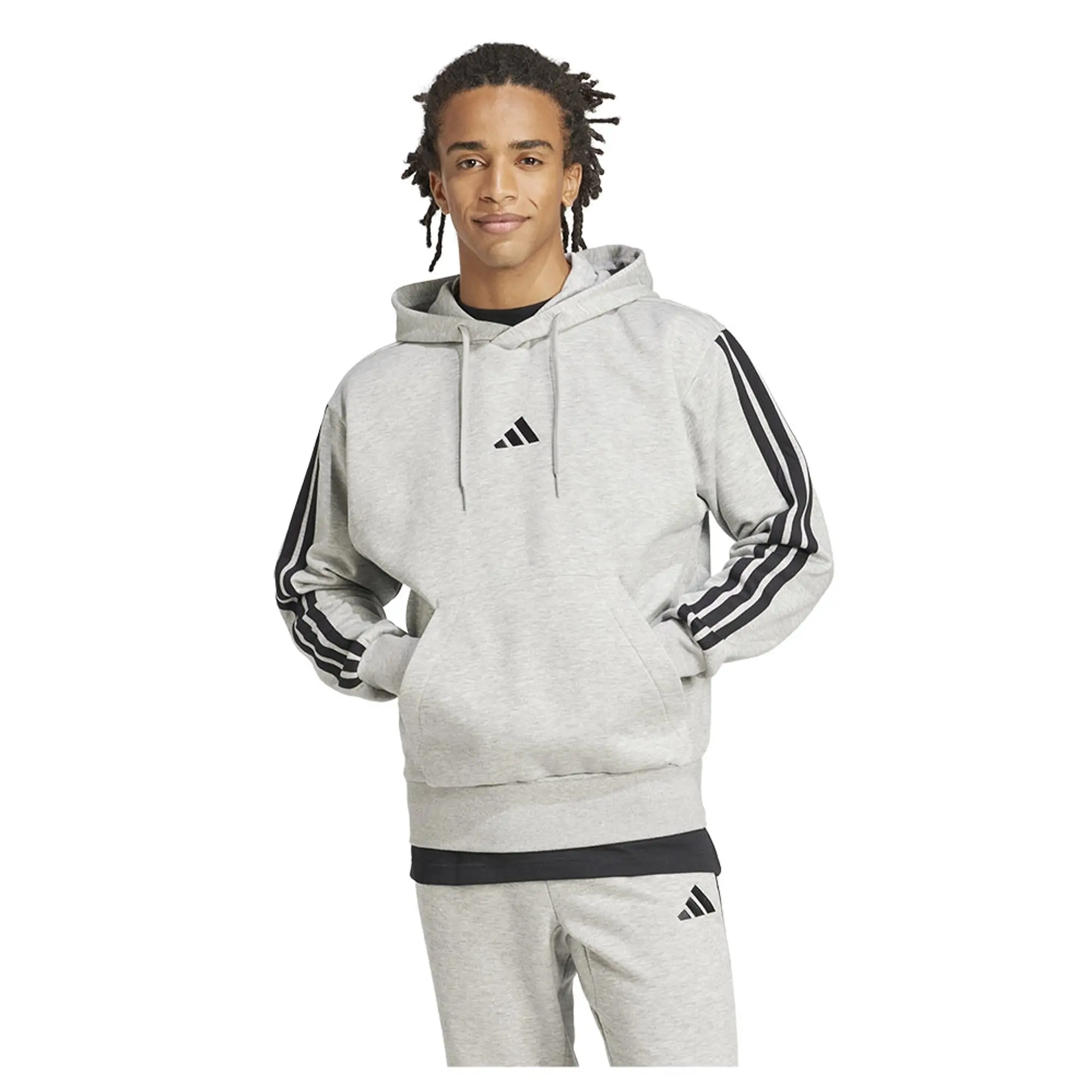 Adidas Essentials 3 Stripes Fleece Hoodie