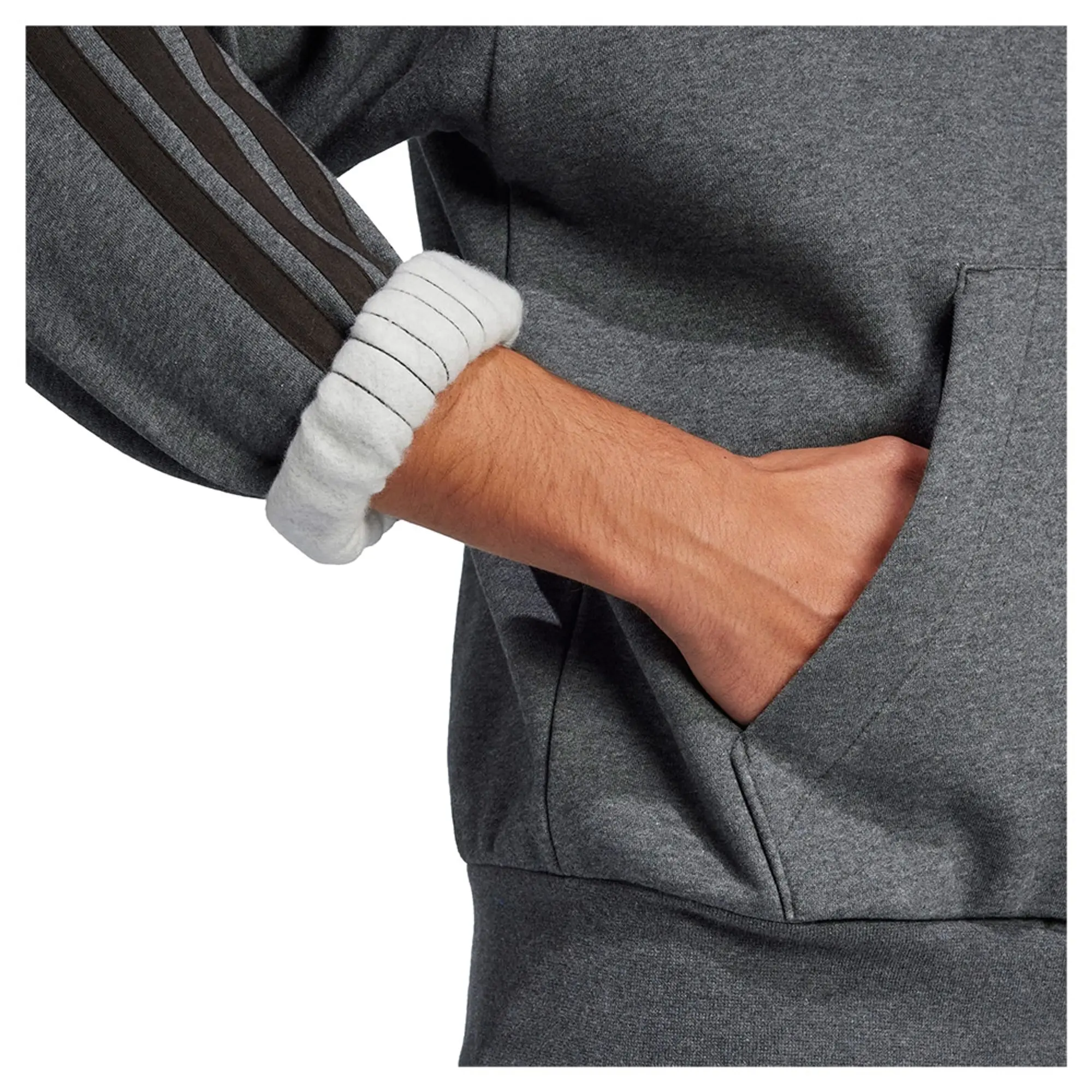 Adidas Essentials 3 Stripes Fleece Hoodie