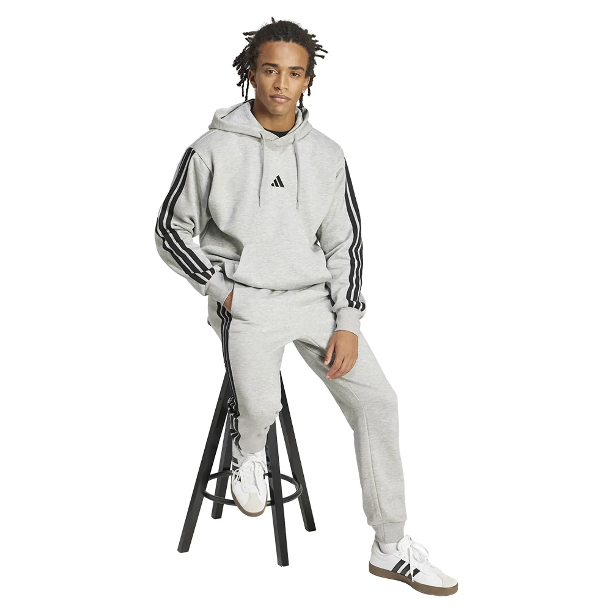 Adidas Essentials 3 Stripes Fleece Hoodie