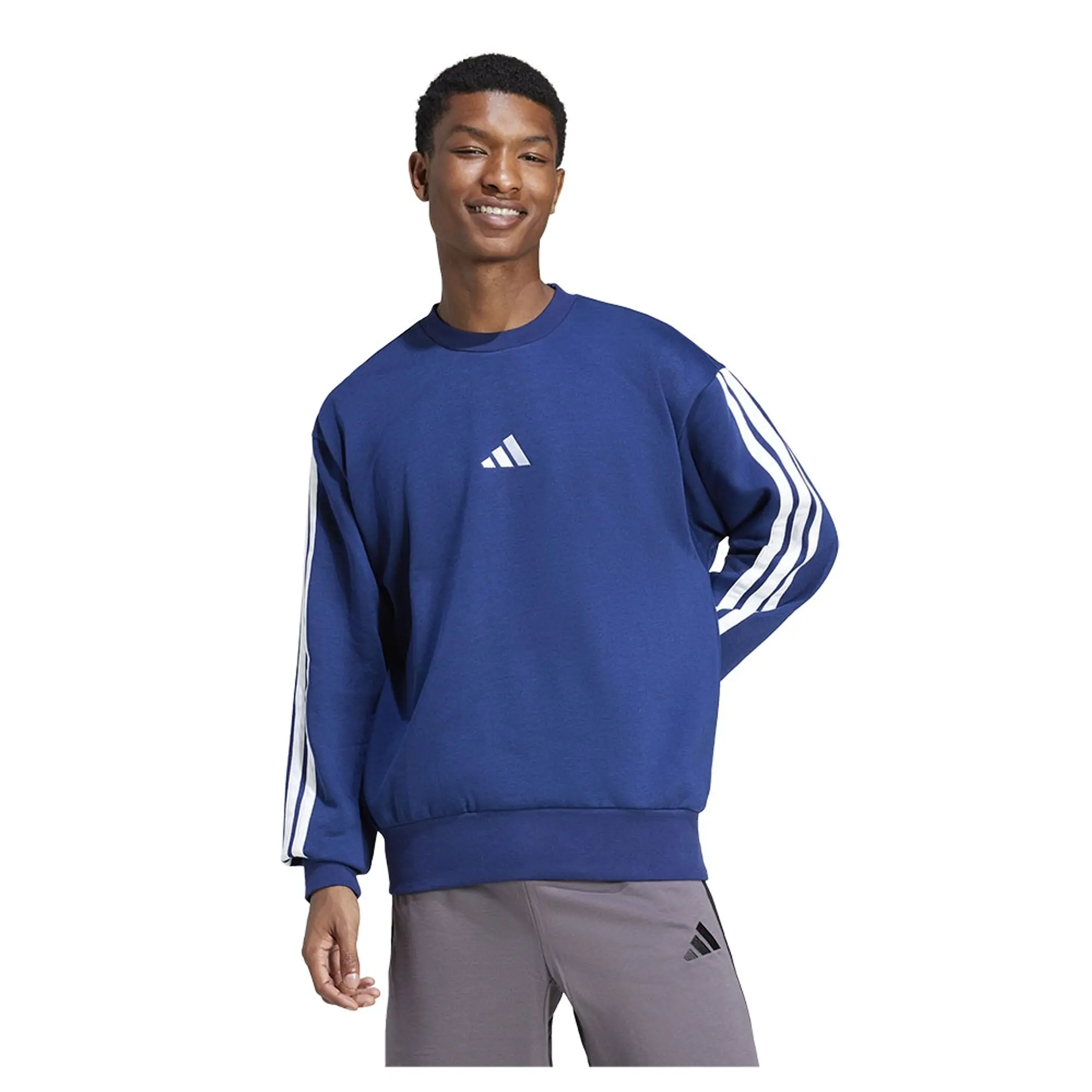 Adidas Essentials 3 Stripes Fleece Sweatshirt