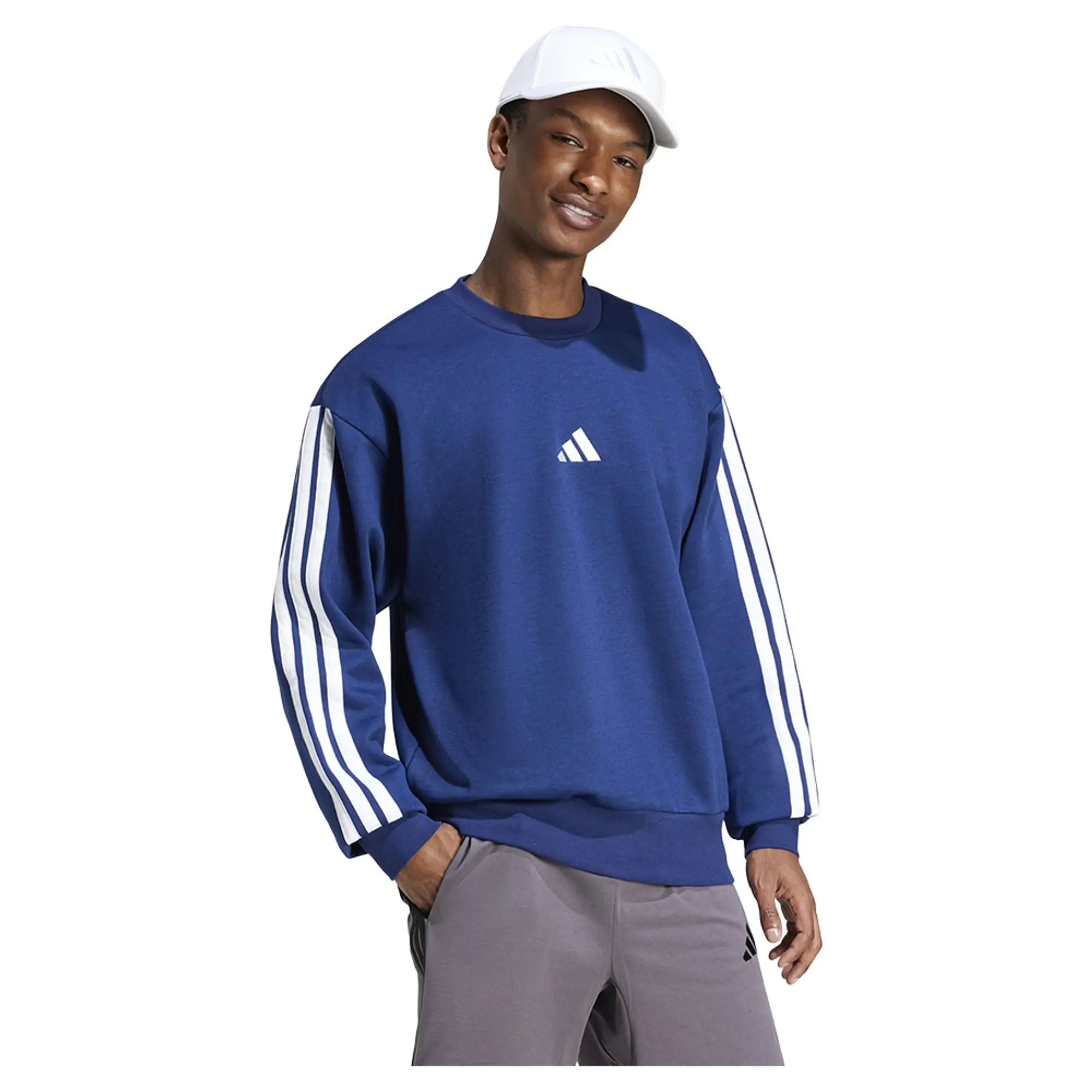 Adidas Essentials 3 Stripes Fleece Sweatshirt