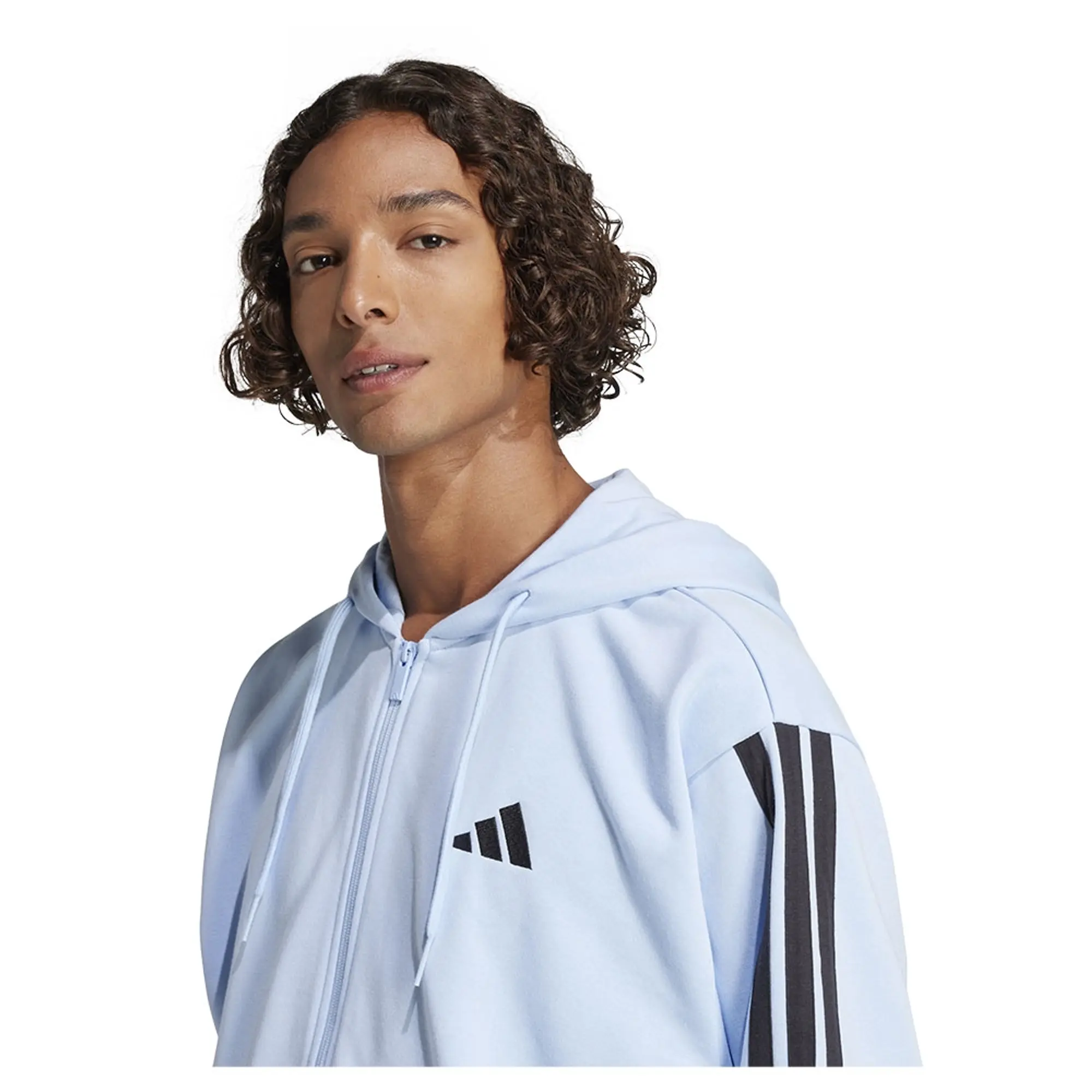 Adidas Essentials 3 Stripes French Terry Full Zip Sweatshirt