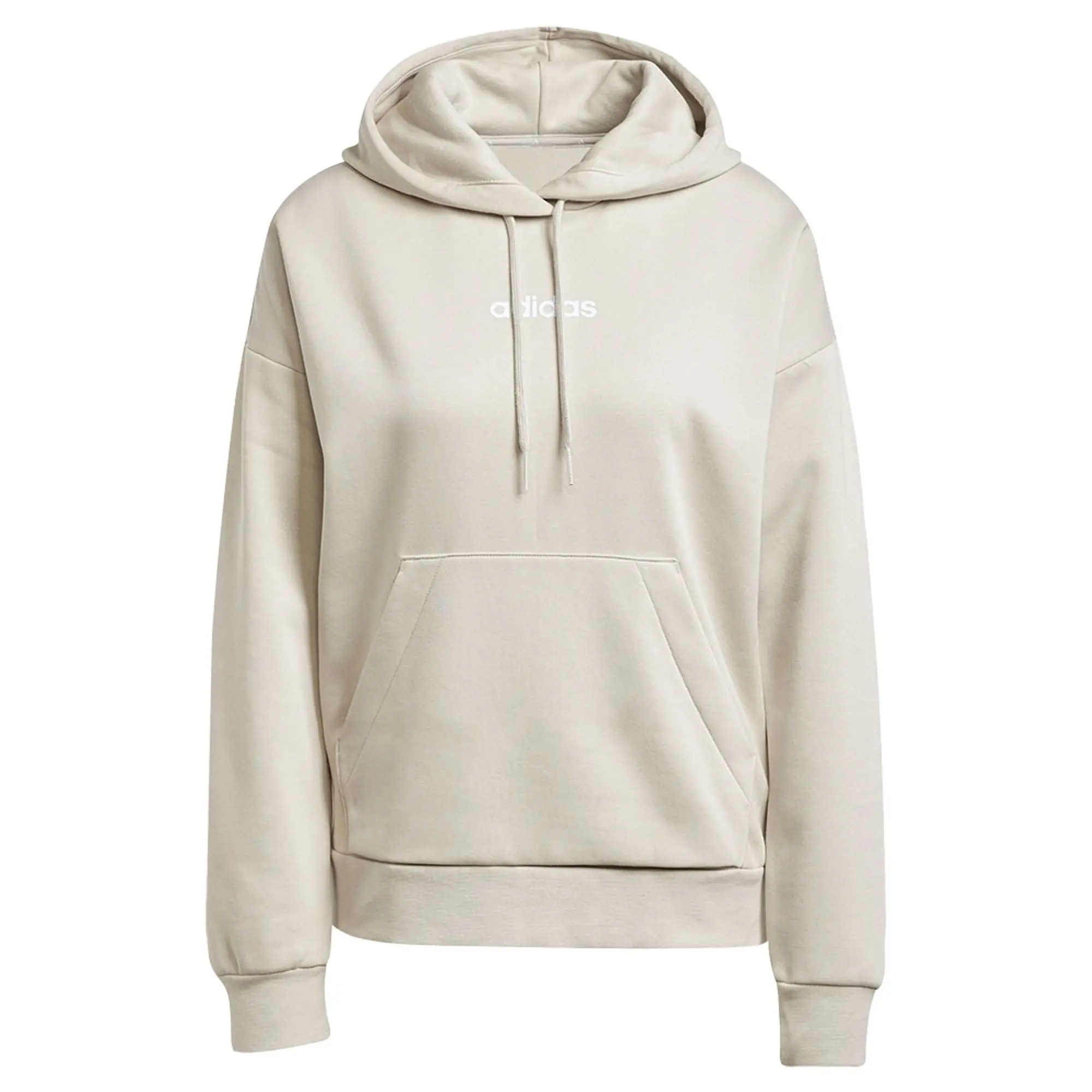 adidas Women's Essentials Linear Fleece Hoodie, Wonder Alum/White