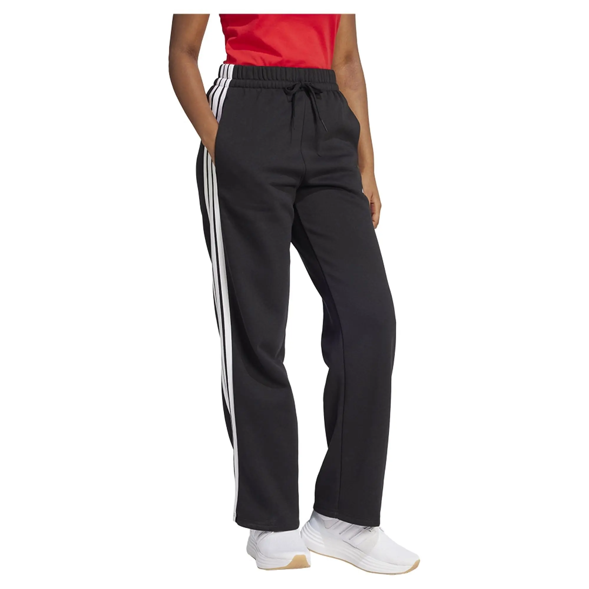 Adidas Essentials 3 Stripes Open Hem Fleece Joggers