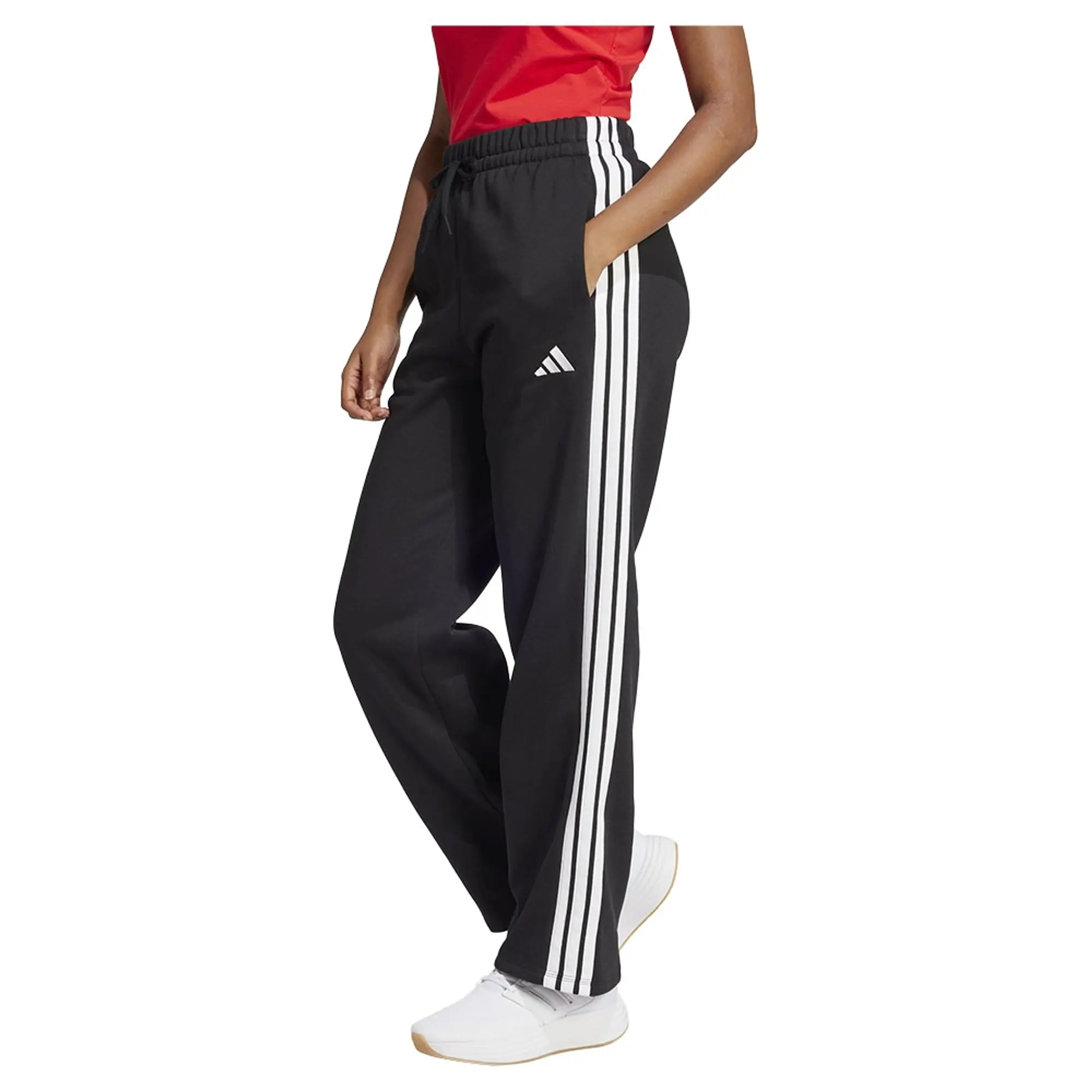 Adidas Essentials 3 Stripes Open Hem Fleece Joggers