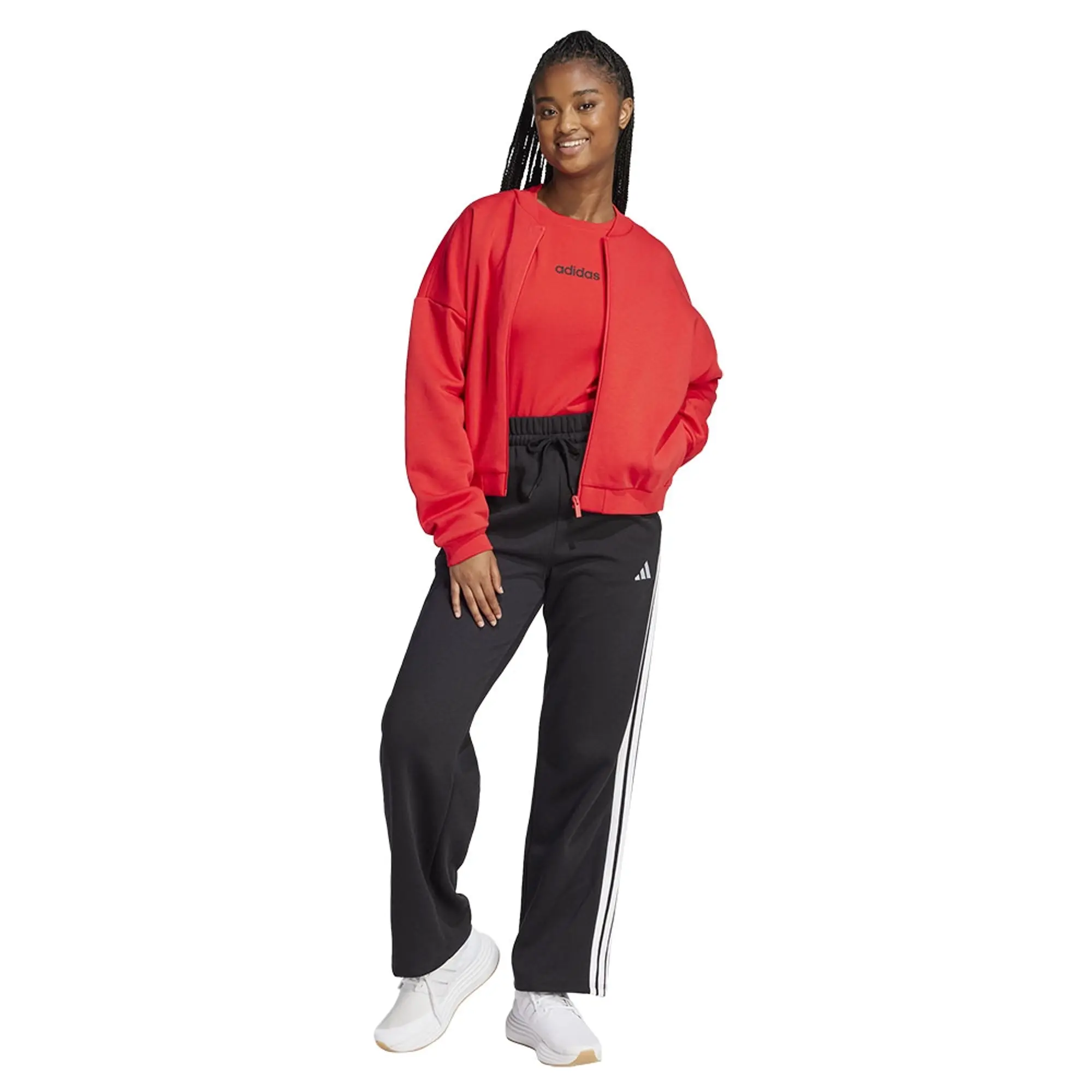 Adidas Essentials 3 Stripes Open Hem Fleece Joggers