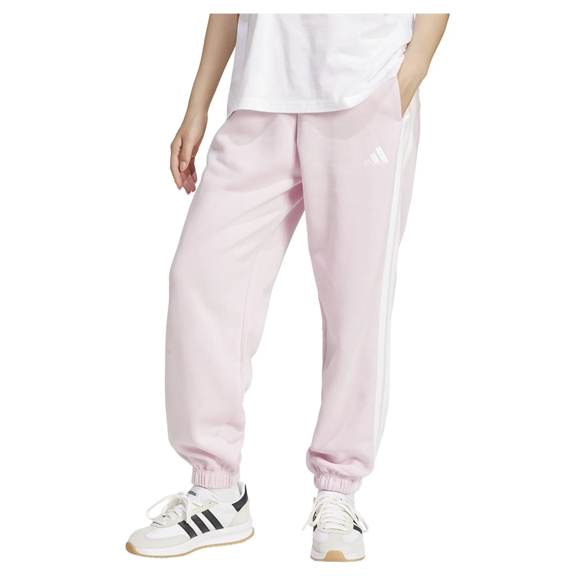 Adidas Essentials 3 Stripes Fleece Loose Fit Joggers
