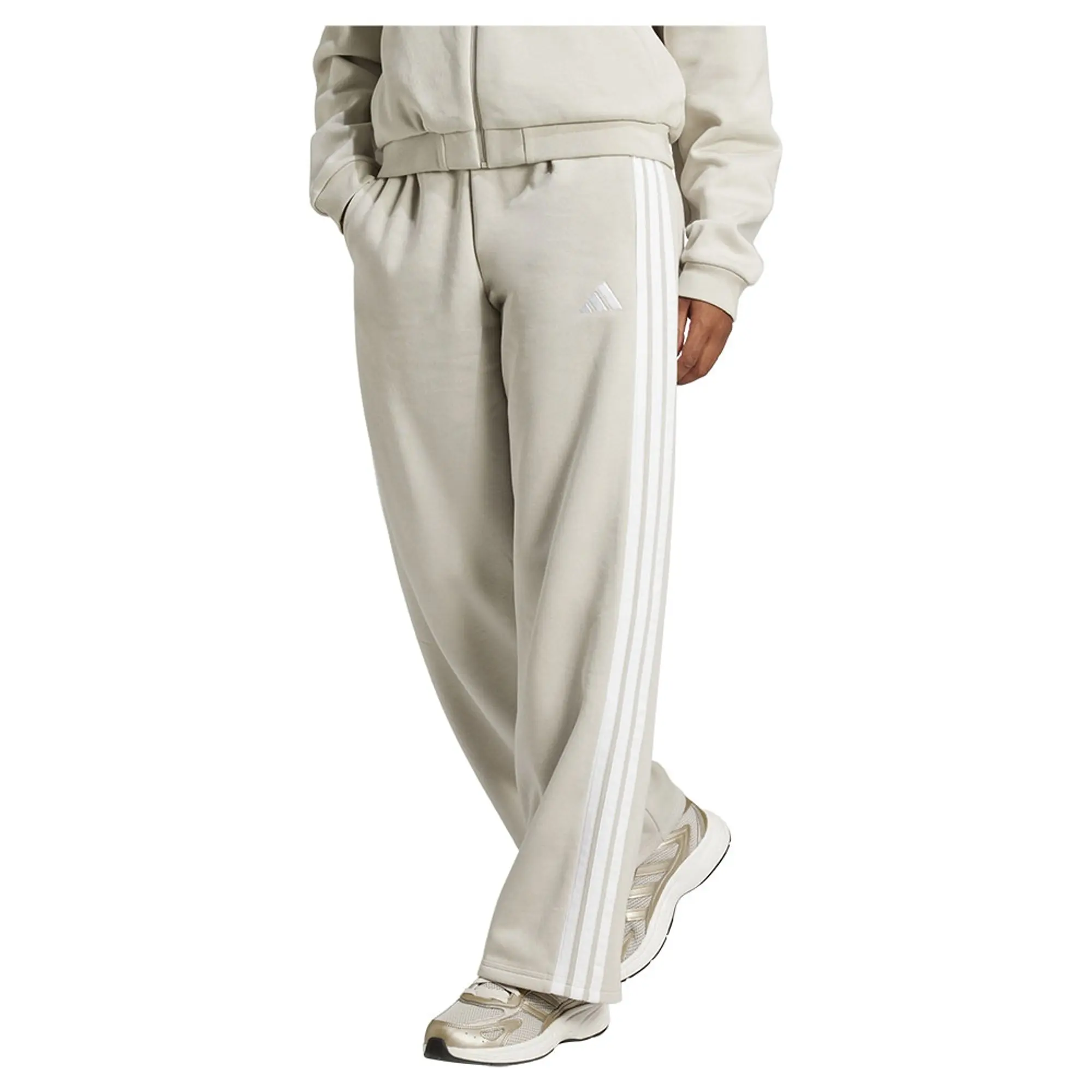 Adidas Essentials 3 Stripes Open Hem Fleece Joggers