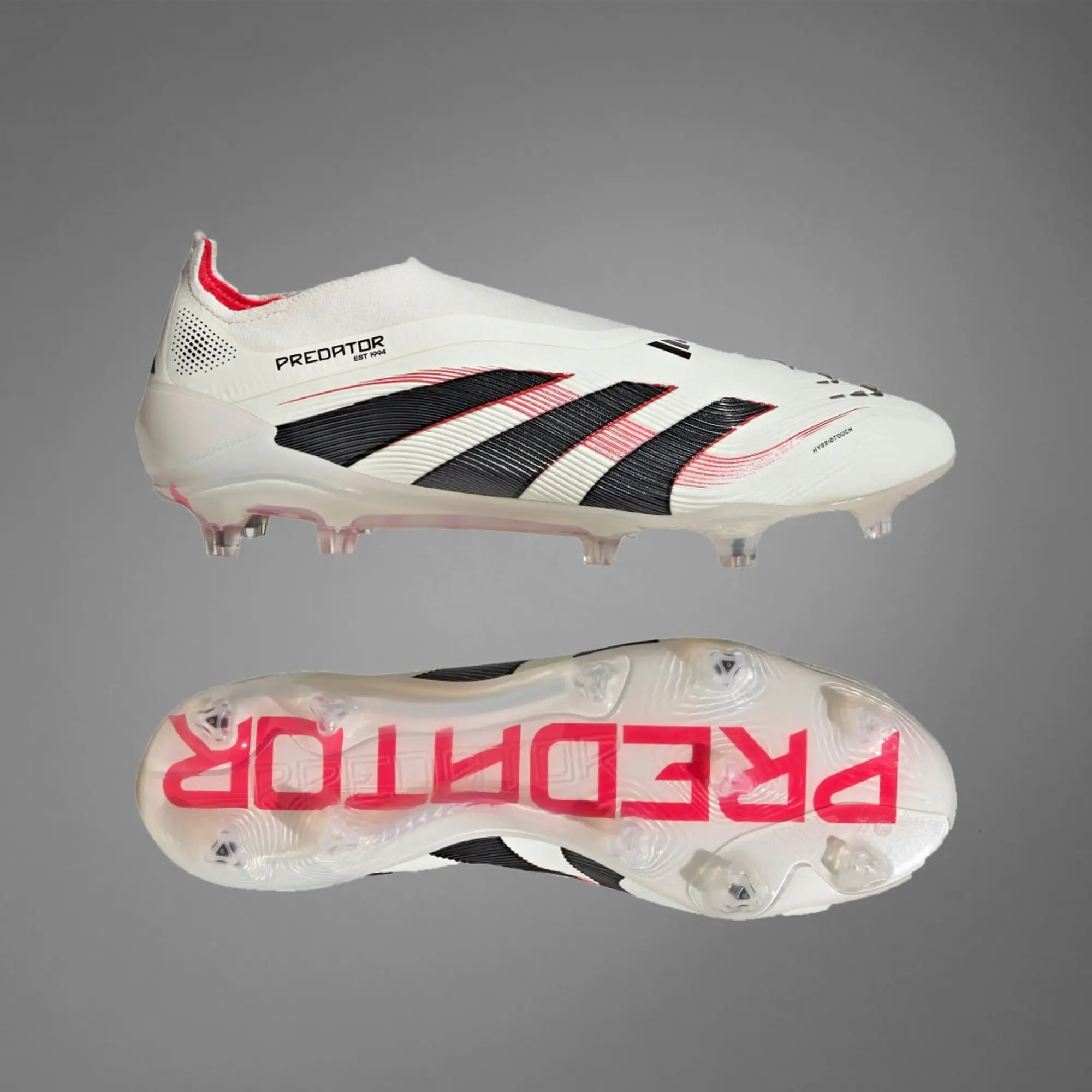 Adidas Predator Elite Laceless Fg Champagne - Off White/Core Black/Pure Ruby - ['White']