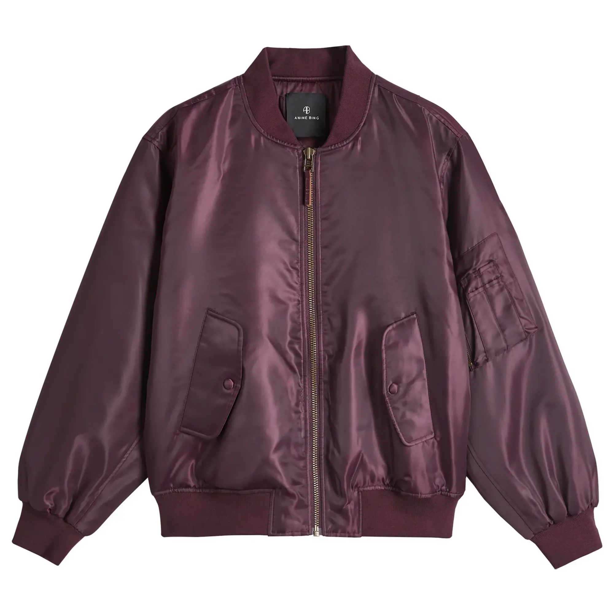 Anine Bing Women's Leon Bomber Burgundy