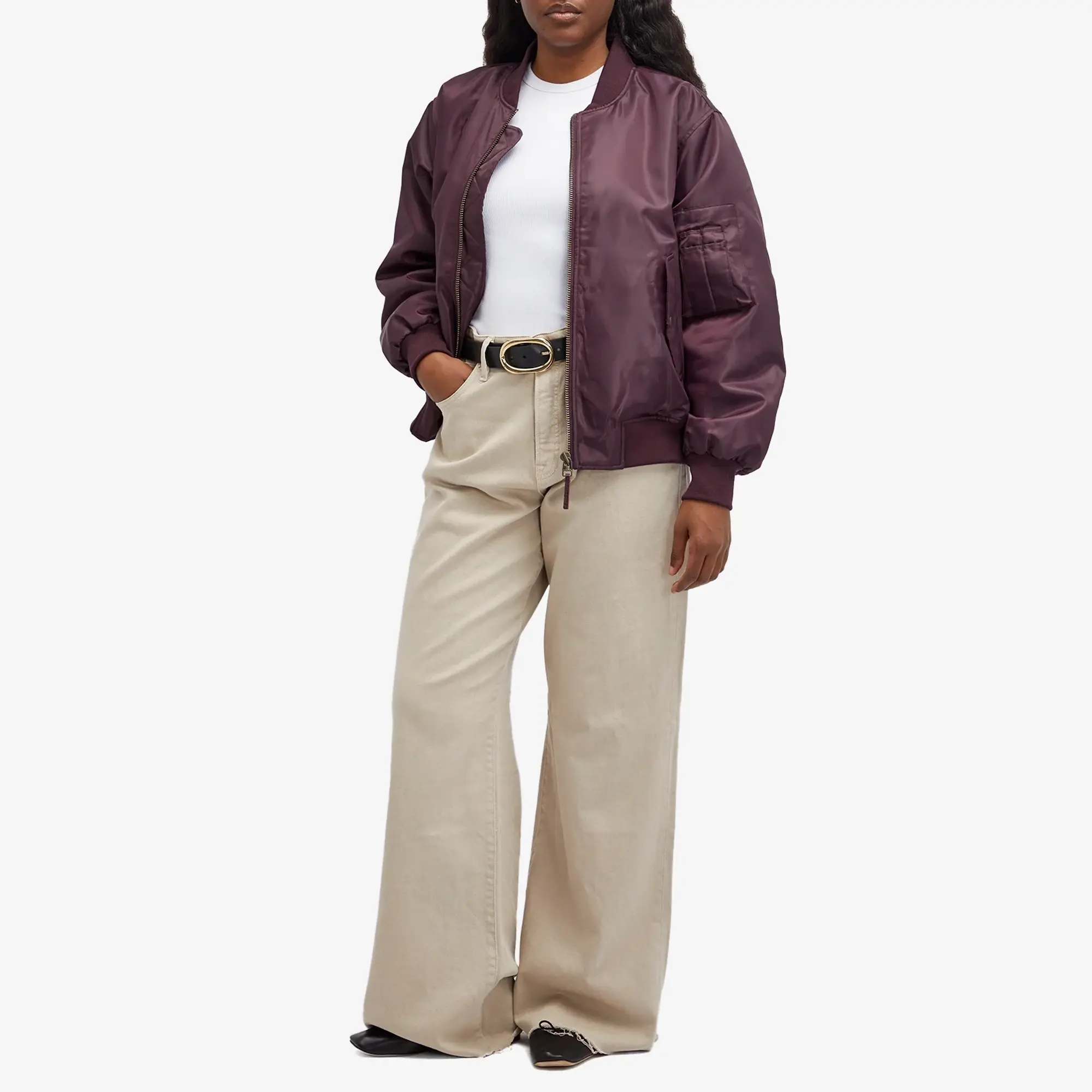 Anine Bing Women's Leon Bomber Burgundy