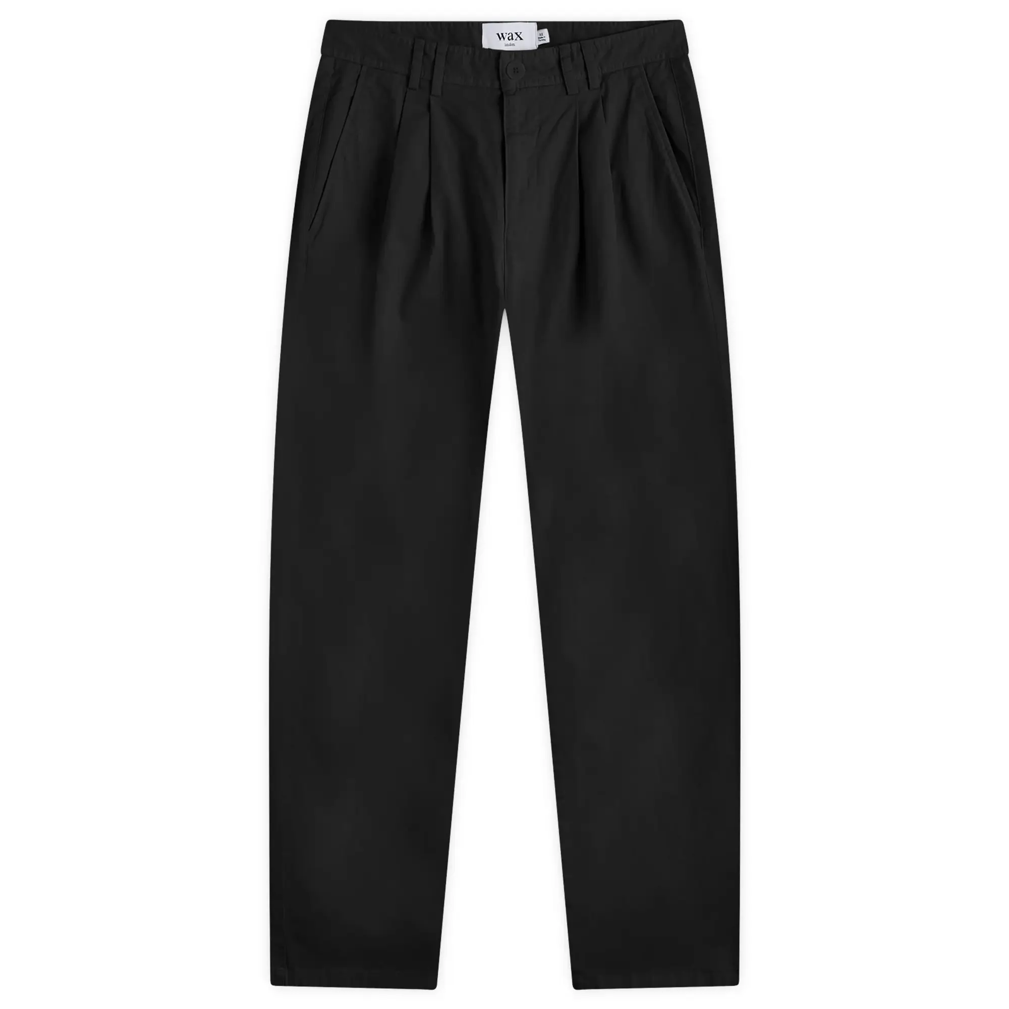 Wax London Men's Raleigh Pleat Twill Trousers Black