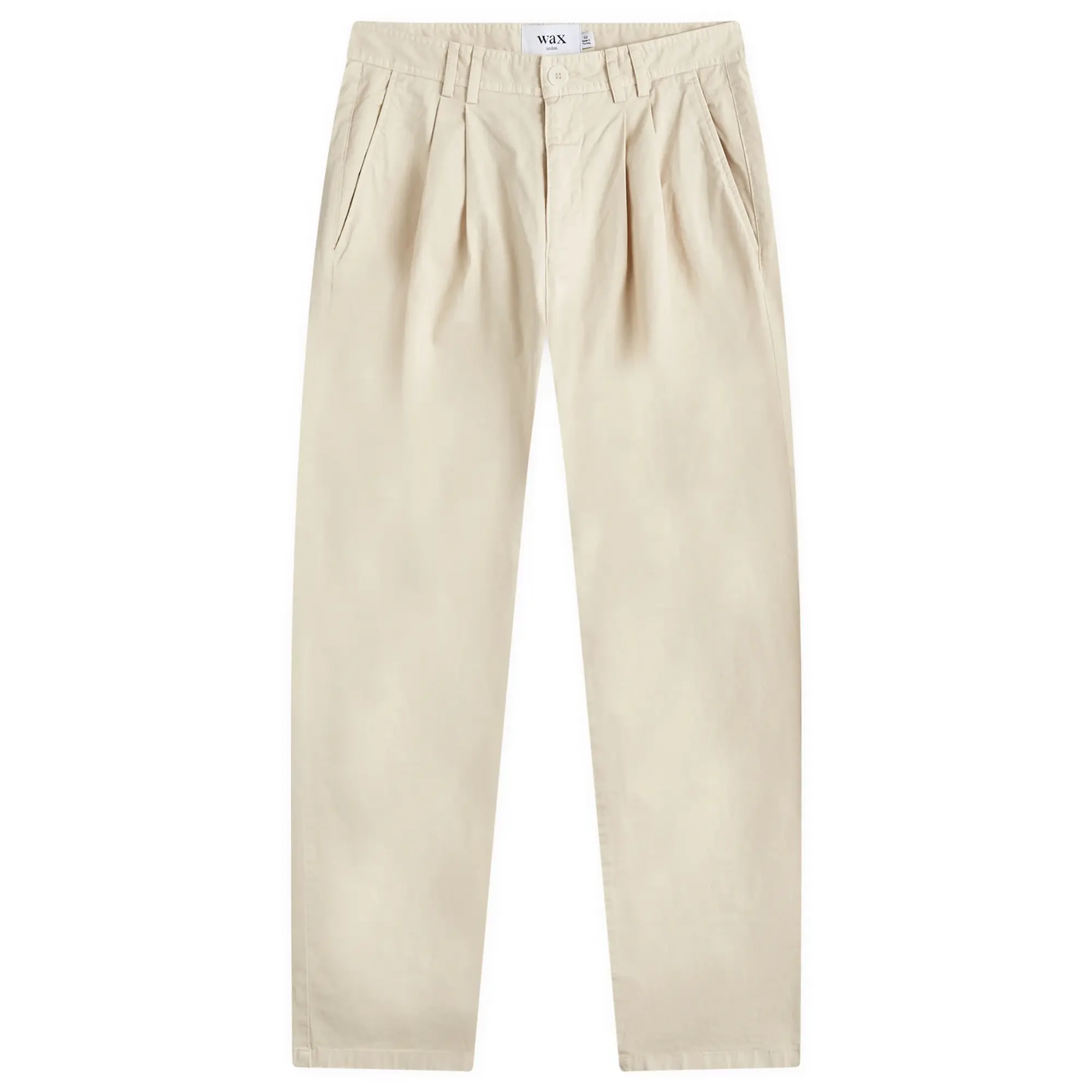Wax London Men's Raleigh Pleat Twill Trousers Stone