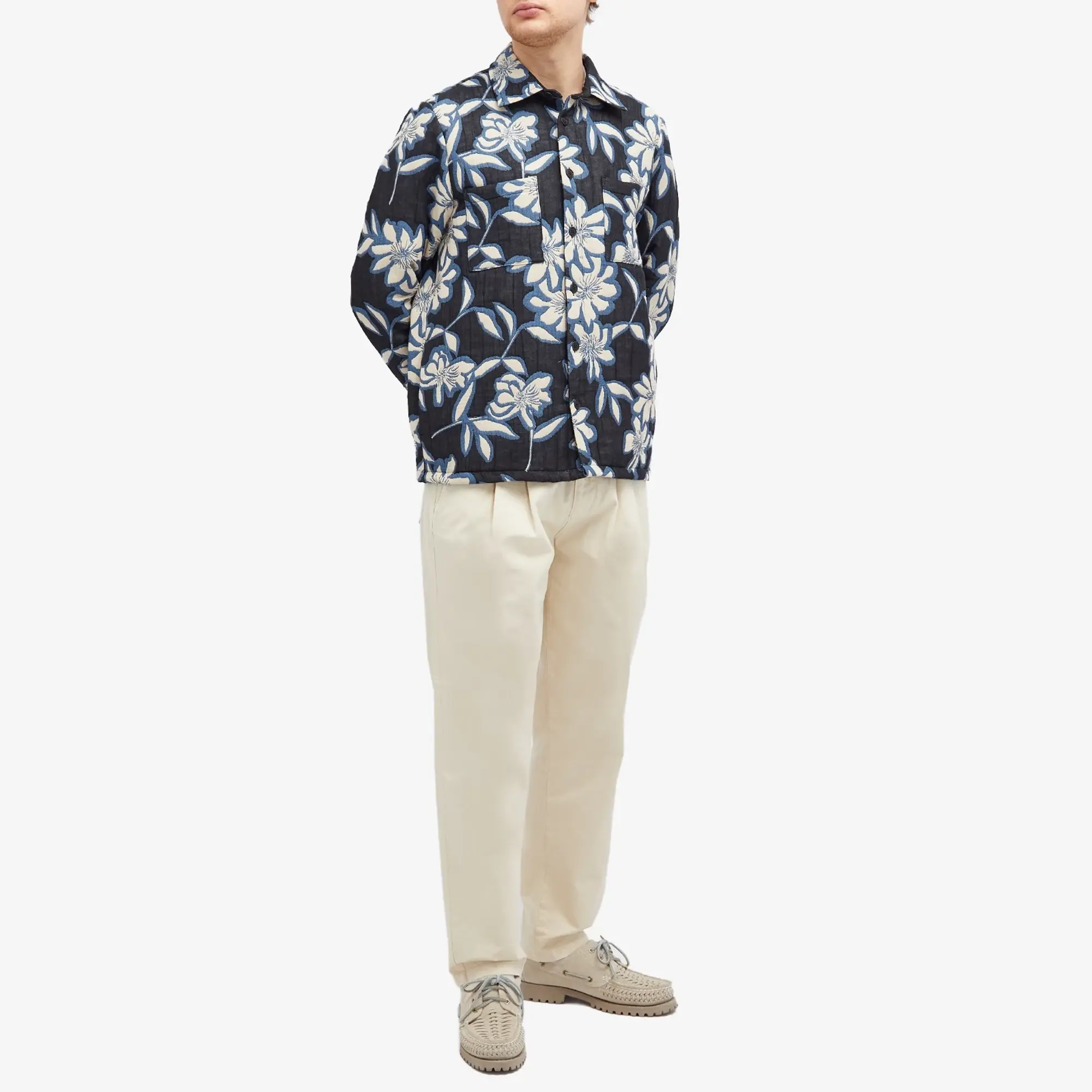 Wax London Men's Raleigh Pleat Twill Trousers Stone