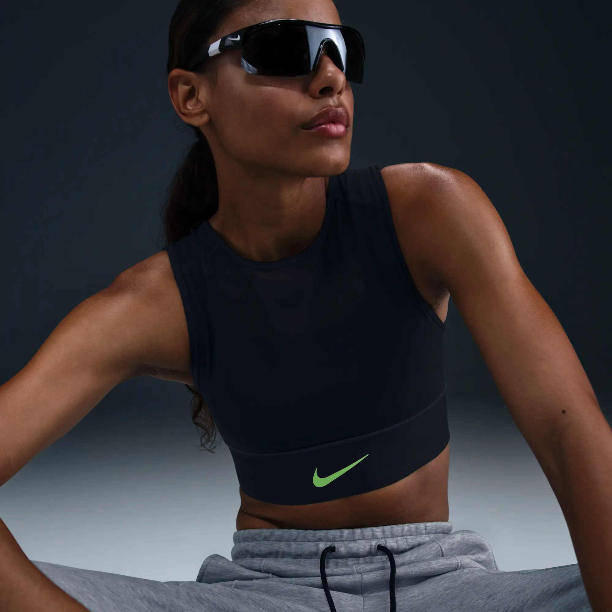 F.C. Barcelona Third Women's Nike Football Layered Sports Bra - Black - Polyester/Elastane
