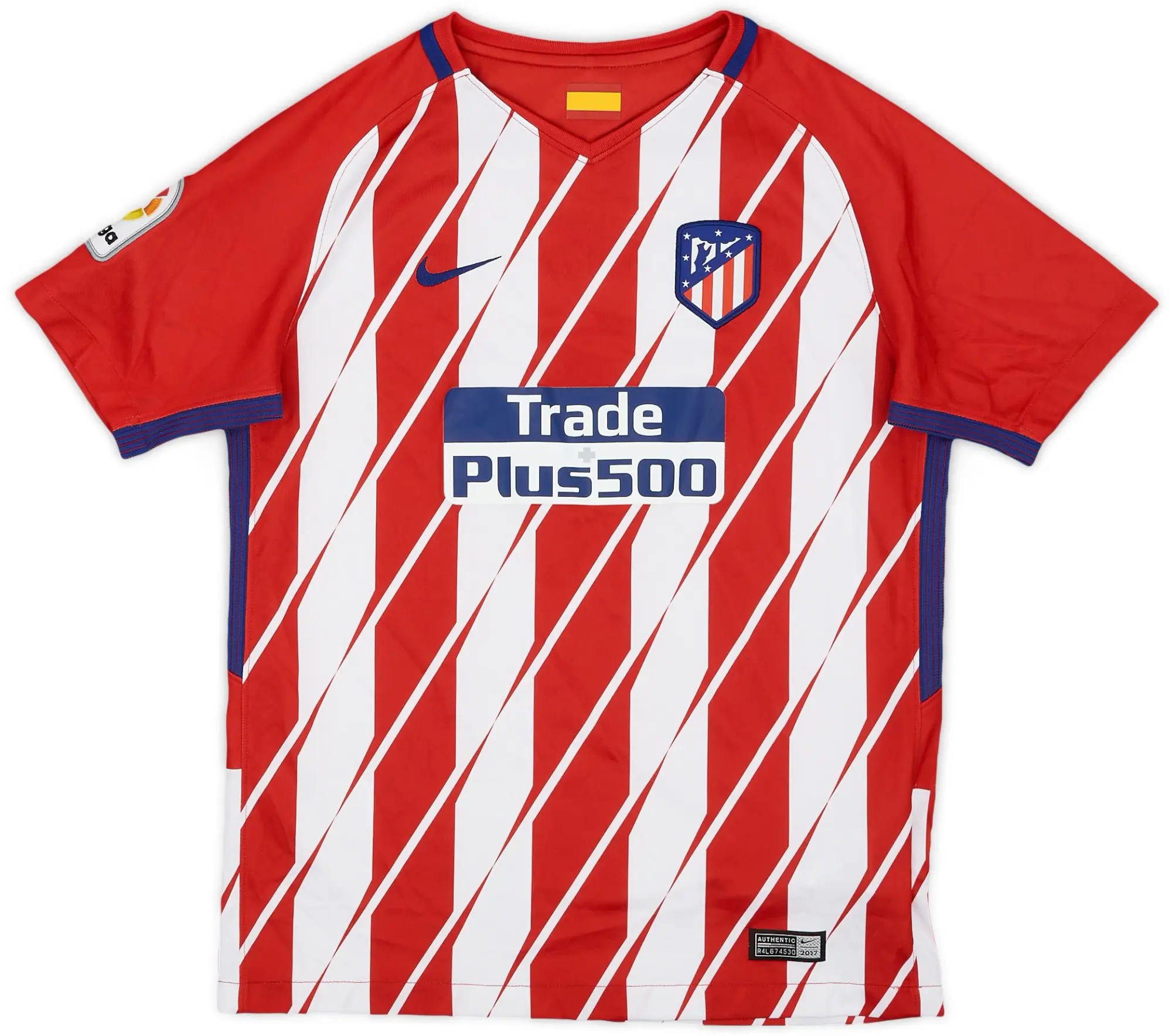 Nike 2017-18 Atletico Madrid Home Shirt - 9/10 - (L.Boys)