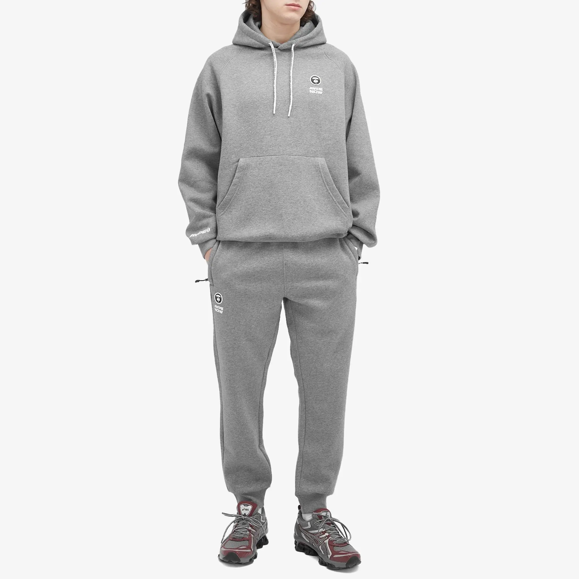 A Bathing Ape AAPE Now Camo Badge Sweat Pants Heather Grey